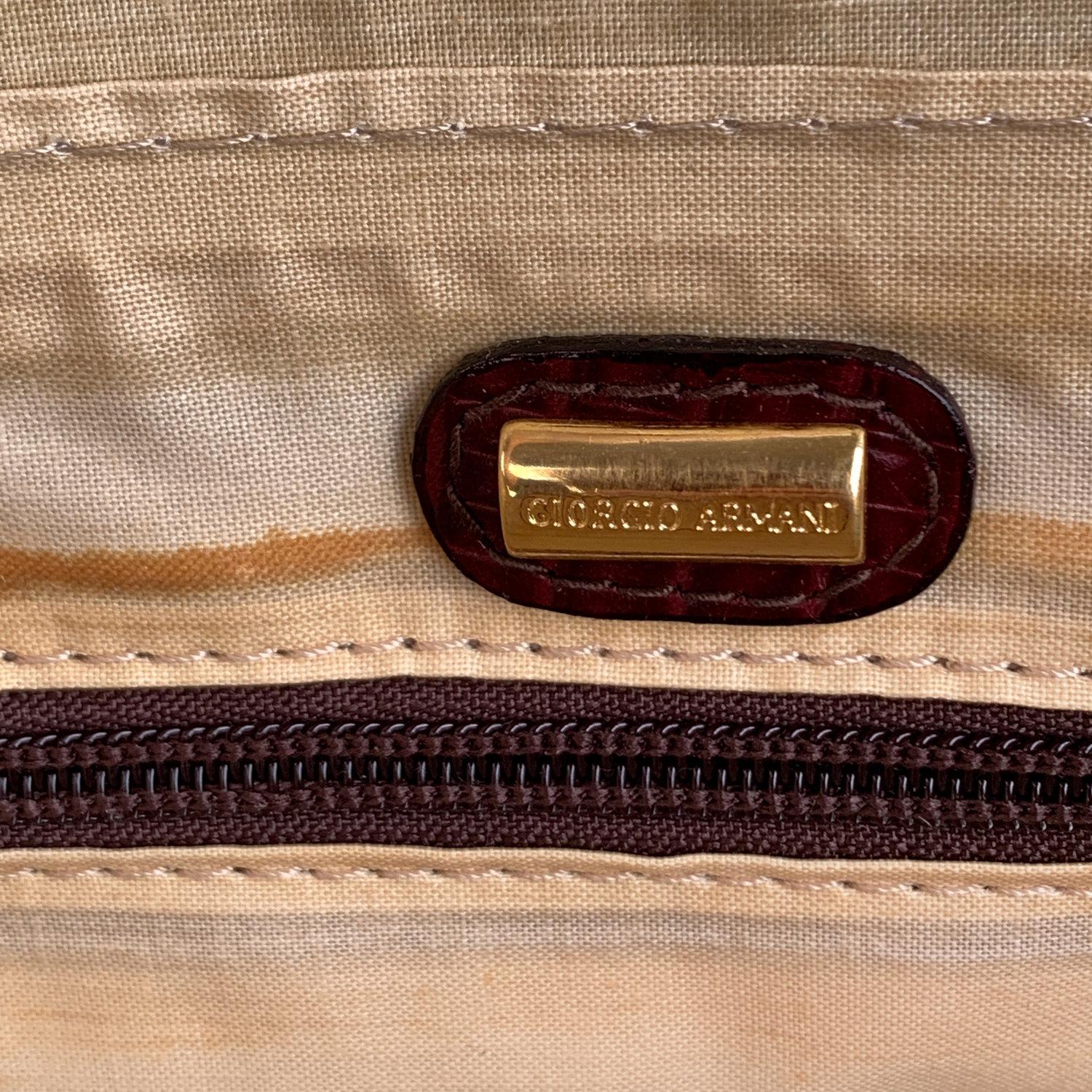 Giorgio Armani Vintage Burgundy Leather Travel Carry On Beauty Bag 6