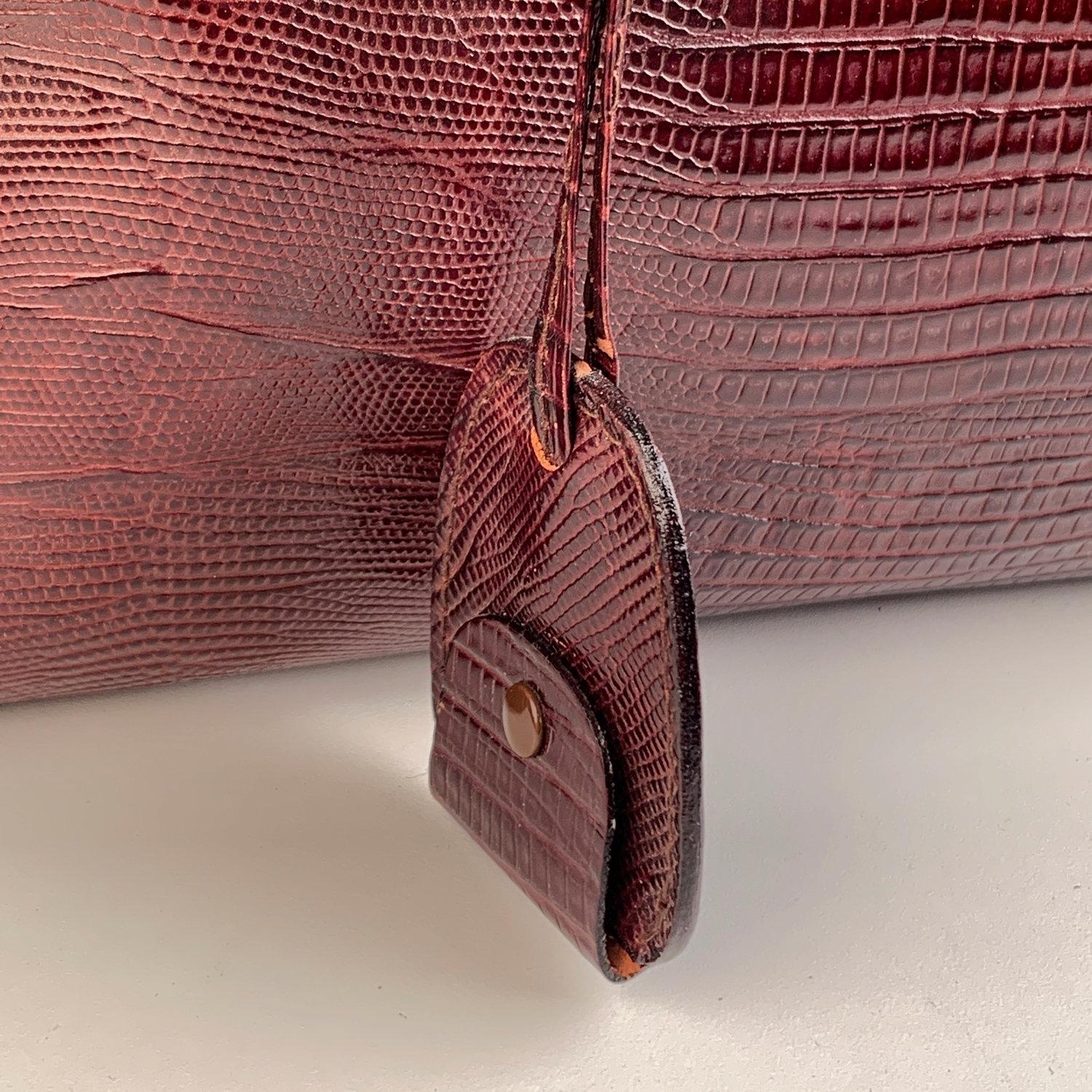 Giorgio Armani Vintage Burgundy Leather Travel Carry On Beauty Bag 11