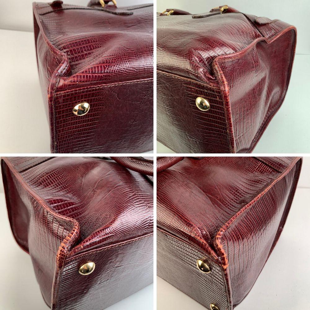 Giorgio Armani Vintage Burgundy Leather Travel Carry On Beauty Bag 1