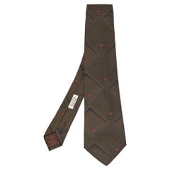 Giorgio Armani Vintage Dark Green Patterned Silk Tie Giorgio Armani Vintage Dark Green Patterned Silk Tie