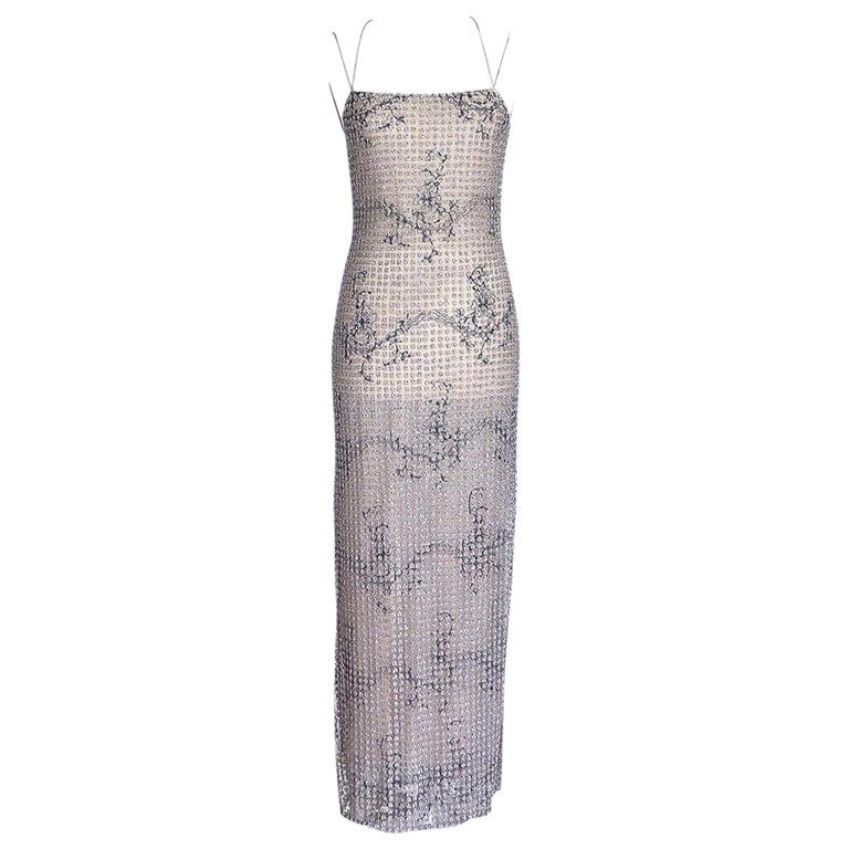 Giorgio Armani Vintage Dress Hand Beaded Fleurette on Tulle Formal Gown 40  For Sale at 1stDibs | armani black, armani jewelry, nw dresses