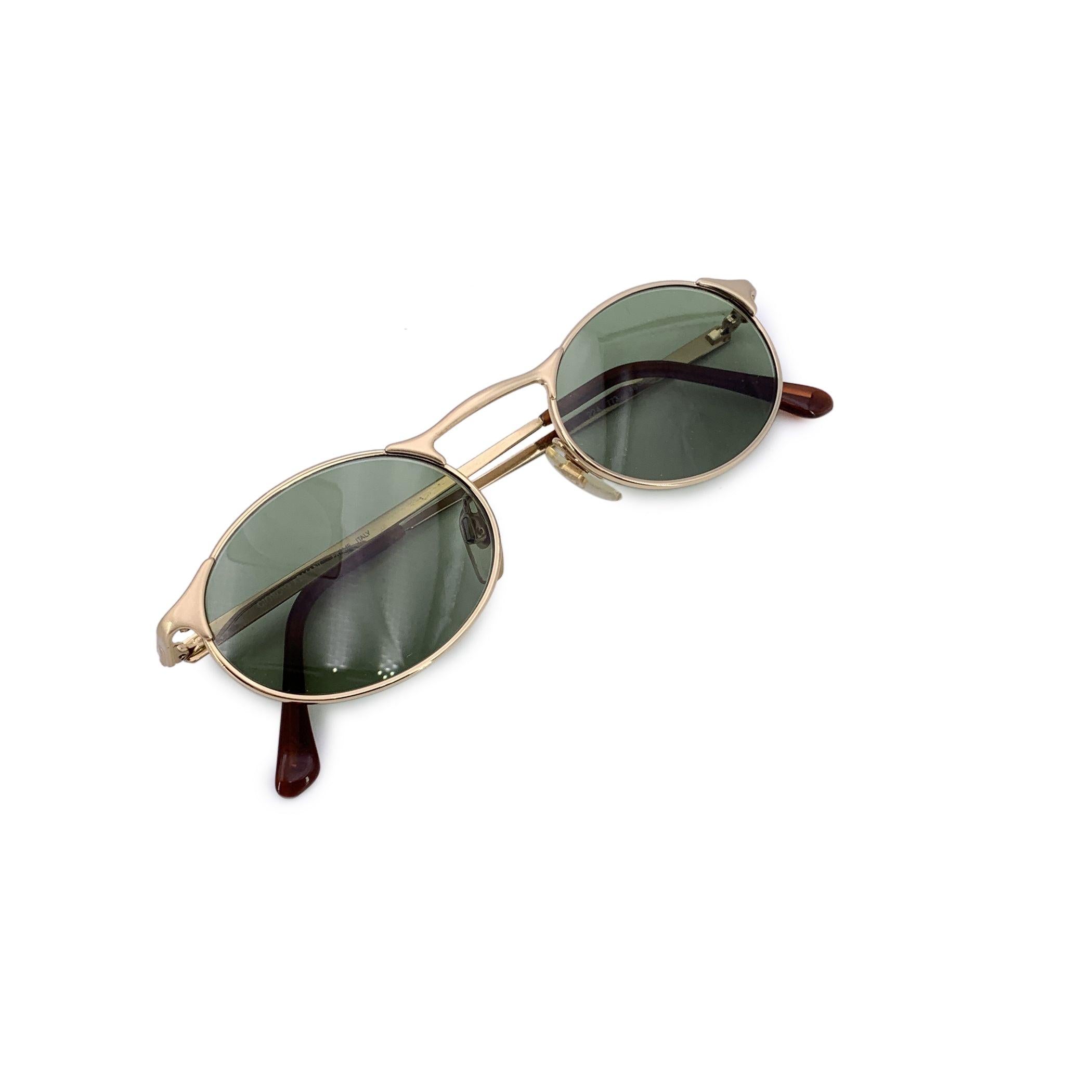 Giorgio Armani Vintage Gold Metall Sonnenbrille Mod. 224 48/20 130mm im Angebot 1