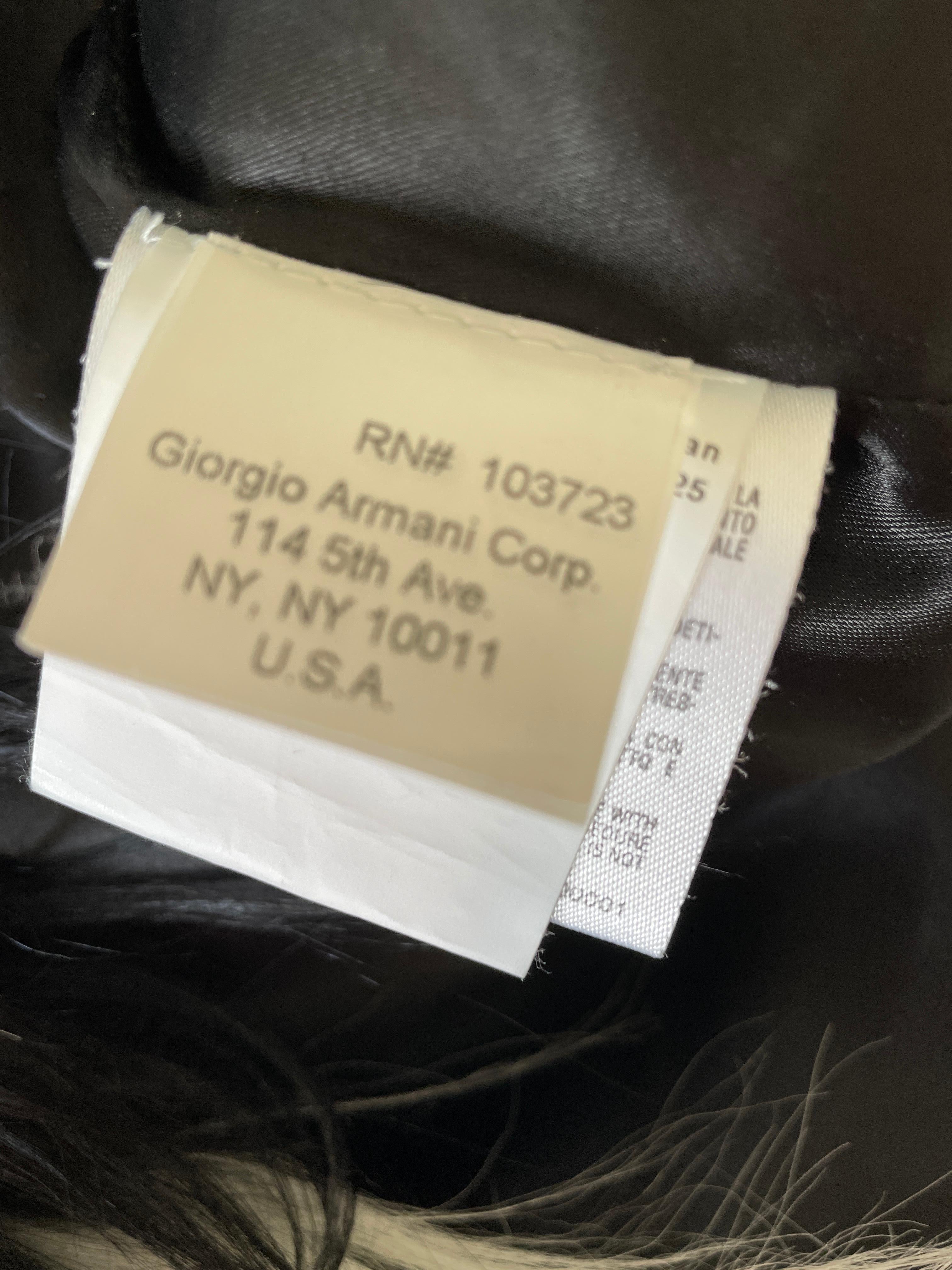Giorgio Armani Vintage Graphic Black White Goat Hair Jacket for Emporio Armani  For Sale 3
