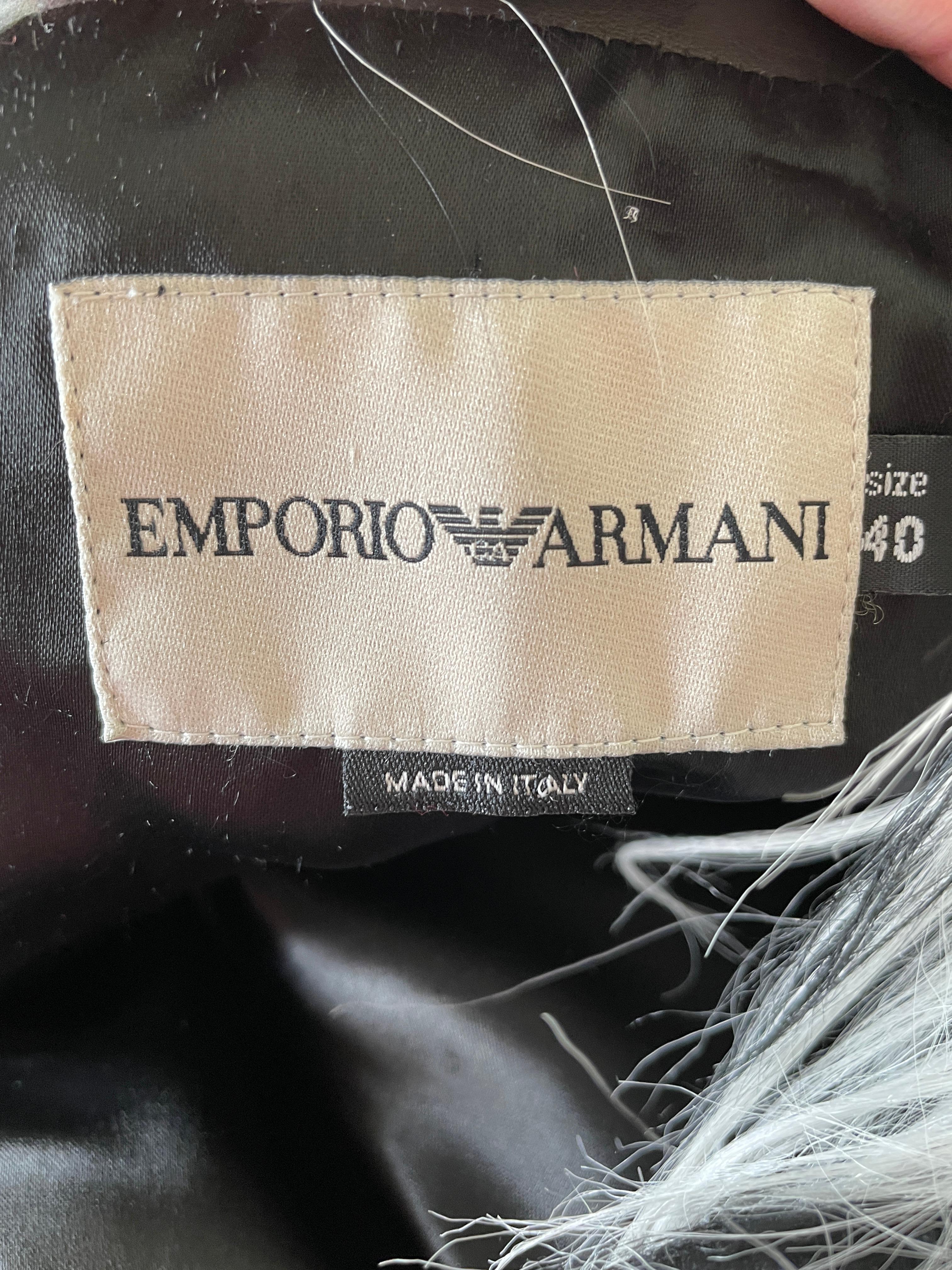 Giorgio Armani Vintage Graphic Black White Goat Hair Jacket for Emporio Armani  For Sale 4