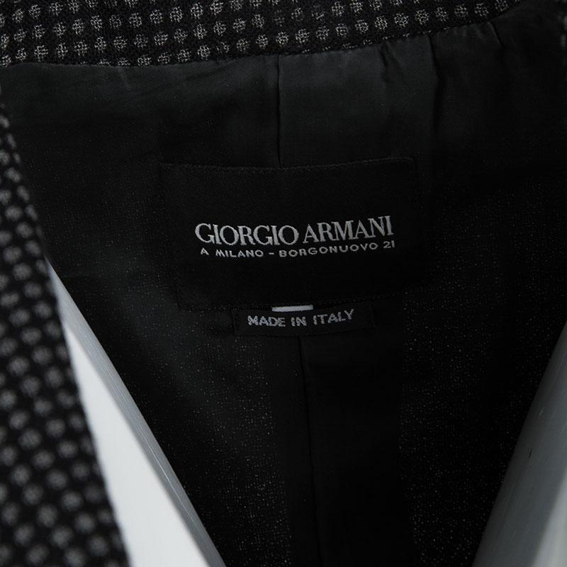 Giorgio Armani Vintage Monochrome Dotted Blazer and Skirt Set M 3