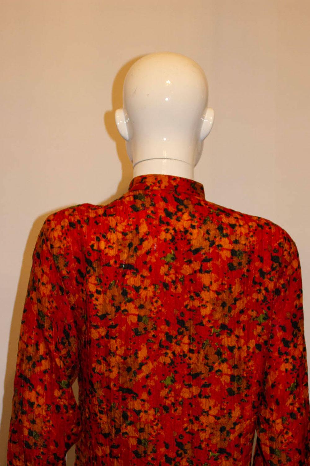 Women's Giorgio Armani ,  Vintage Multi colour Silk Blouse For Sale