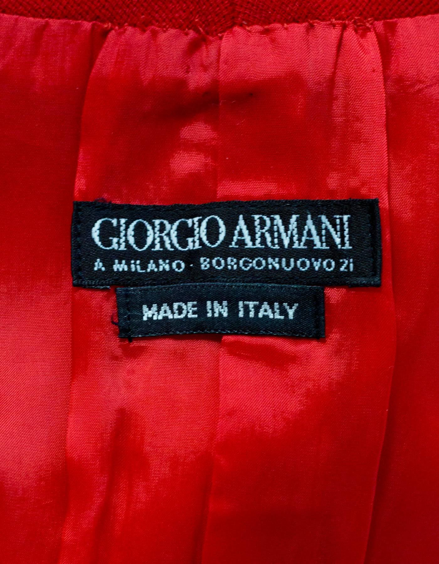 Women's Giorgio Armani Vintage Red Asymmetrical Jacket Sz IT42