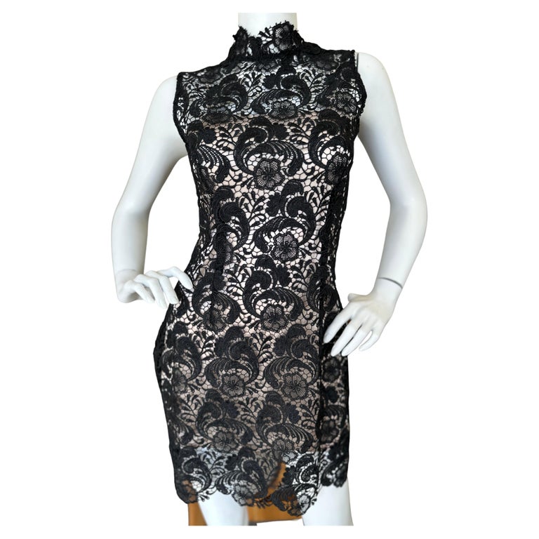 Giorgio Armani Vintage Sheer Guipure Lace Cocktail Dress with ...