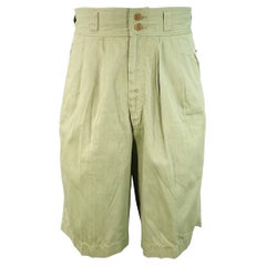 GIORGIO ARMANI Vintage Größe 30 Grün Sage Baumwolle hohe Taille plissiert Shorts