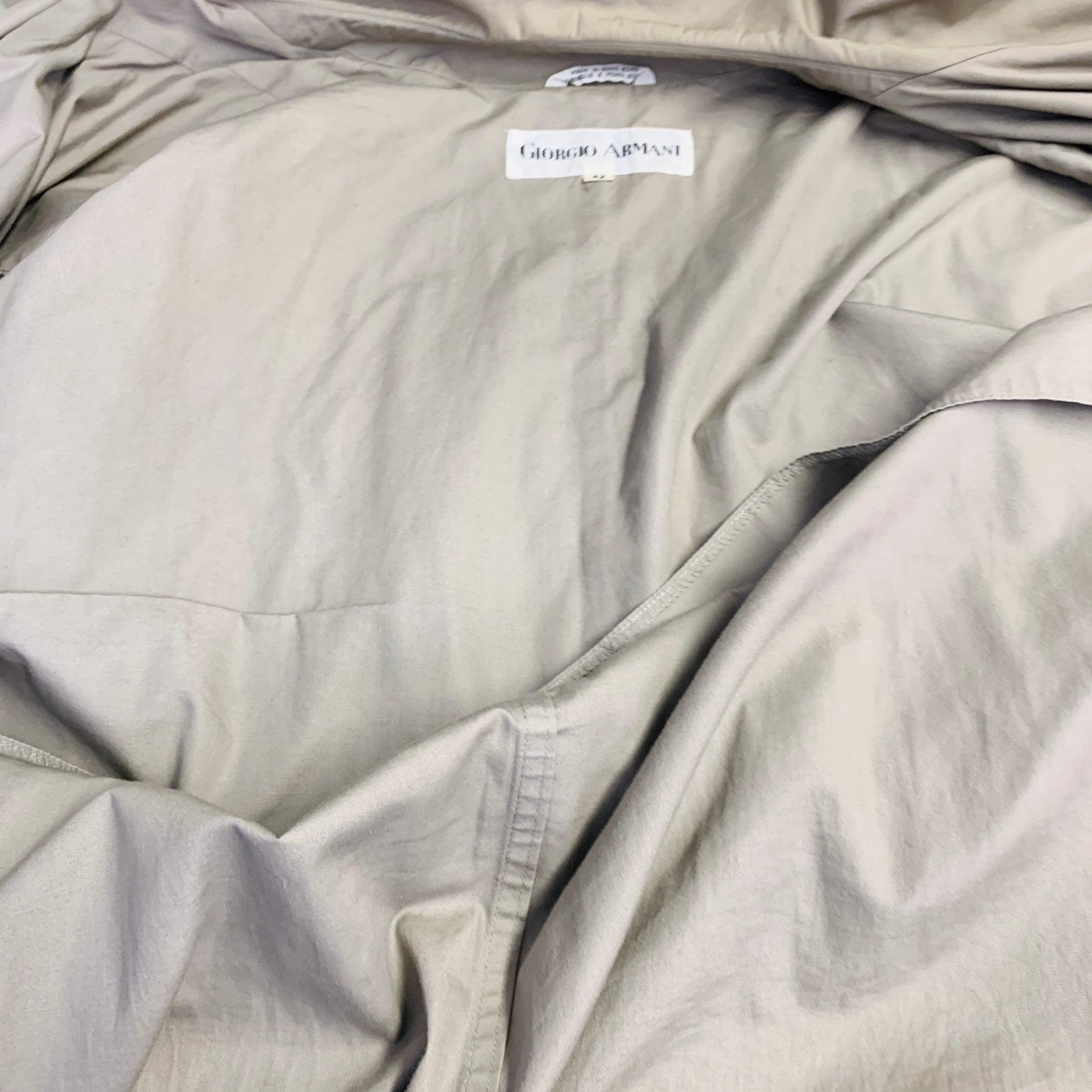 GIORGIO ARMANI Vintage Taglia L Trench in cotone kaki con cintura aperta sul davanti in vendita 5