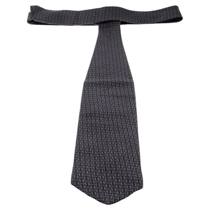 Giorgio Armani Cravate traditionnelle vintage texturée en jacquard de soie et de laine en vente
