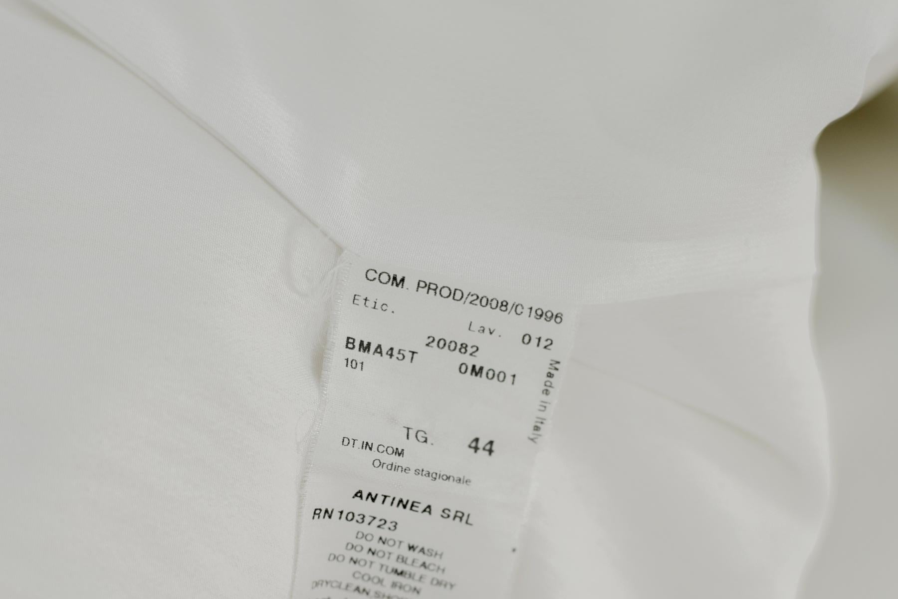 Gray Giorgio Armani Vintage wedding Dress in white satin, 2008