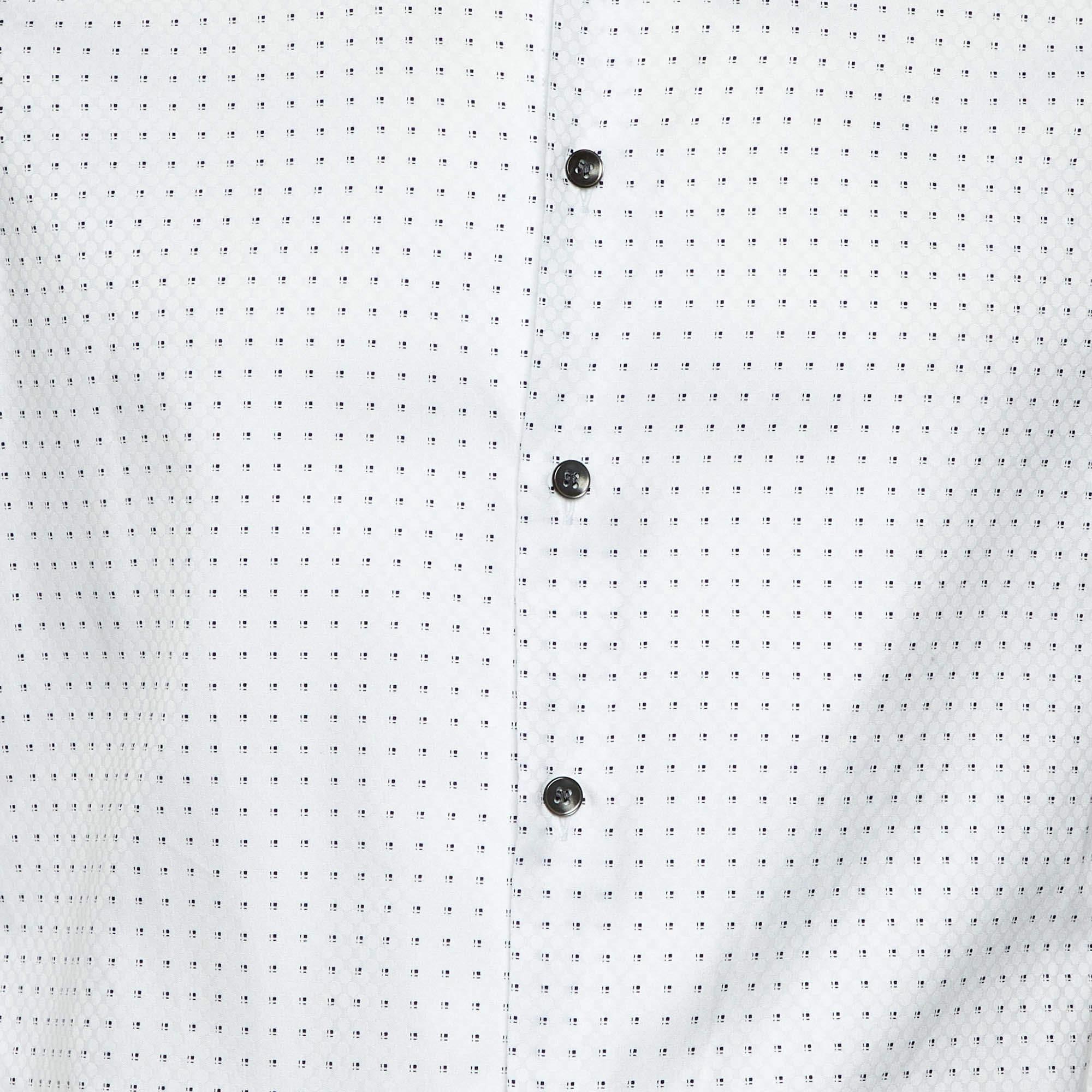 Uomo Giorgio Armani Camicia in cotone a fantasia bianca M. I. in vendita