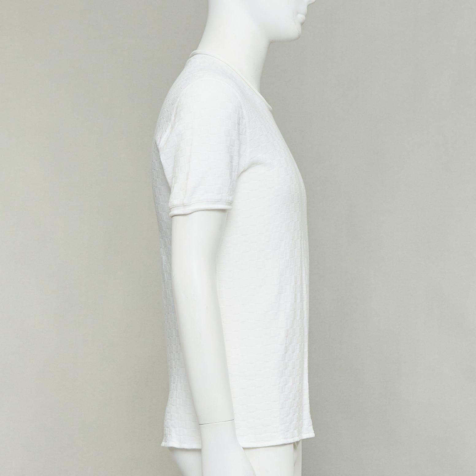 GIORGIO ARMANI jersey de punto a cuadros blanco con dobladillo enrollado IT52 XL en Excelente estado para la venta en Hong Kong, NT