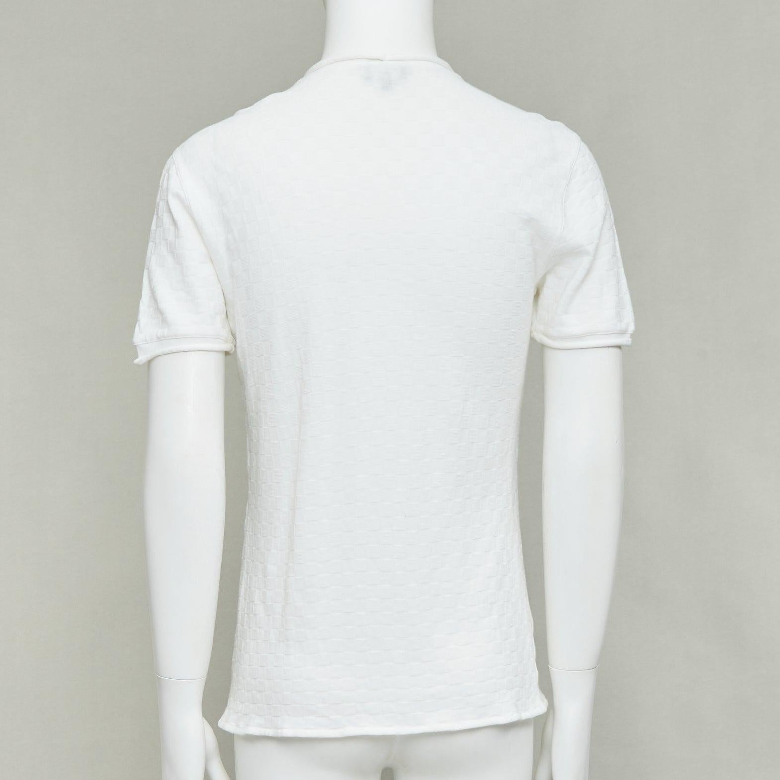 De los hombres GIORGIO ARMANI jersey de punto a cuadros blanco con dobladillo enrollado IT52 XL en venta