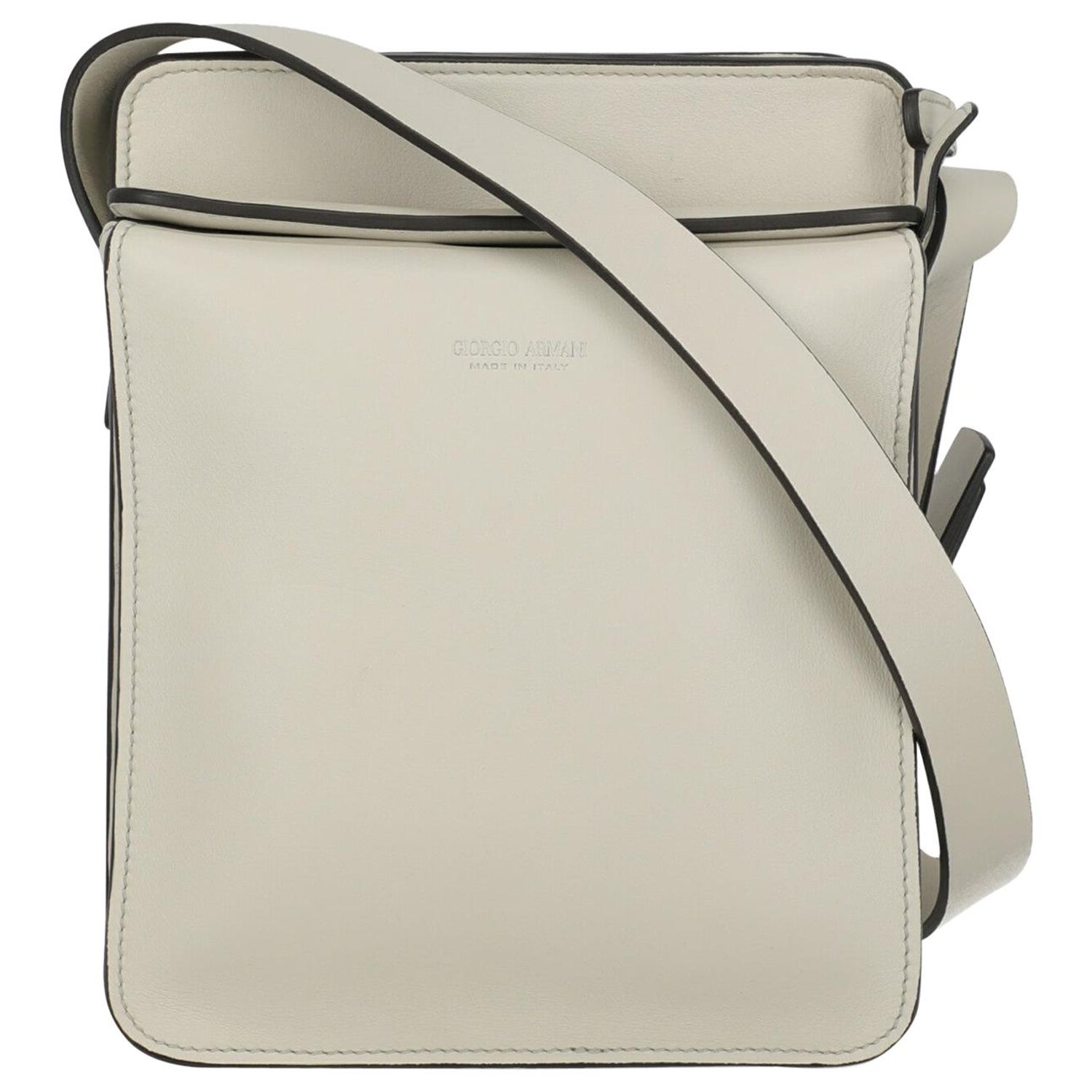 Giorgio Armani Woman Shoulder bag White Leather For Sale at 1stDibs