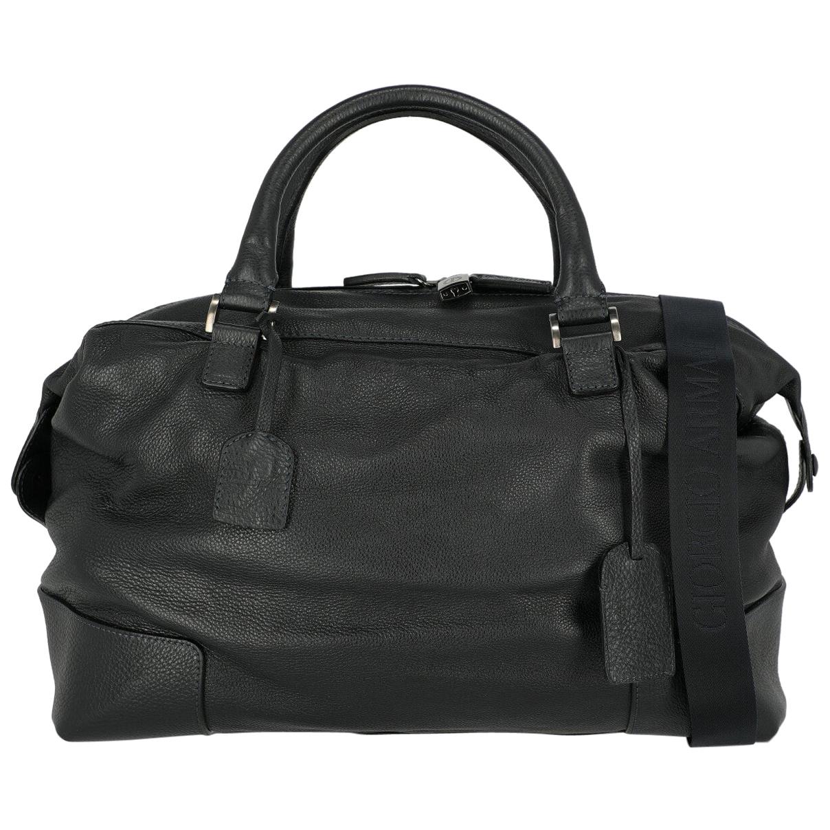 Giorgio Armani Woman Travel bag Navy Leather For Sale