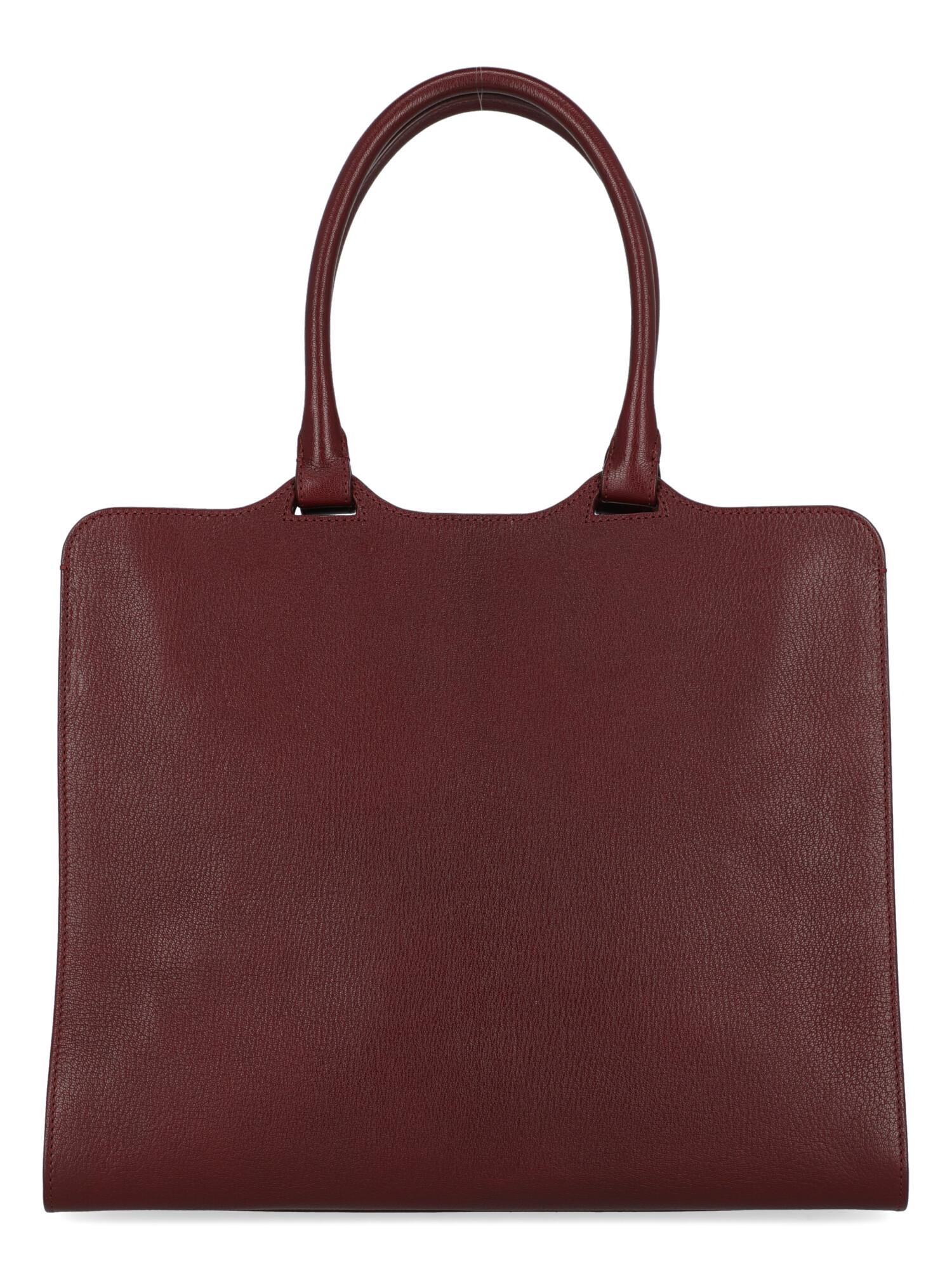 Giorgio Armani Women Handbags Burgundy Leather  In Good Condition In Milan, IT