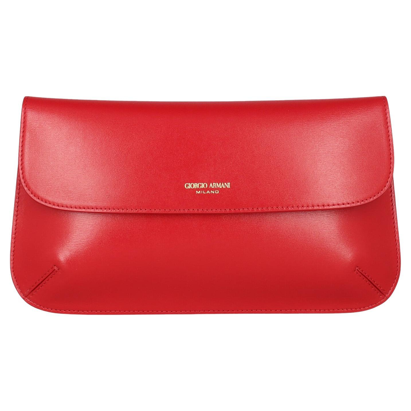 Giorgio Armani Women Handbags Red Leather  For Sale