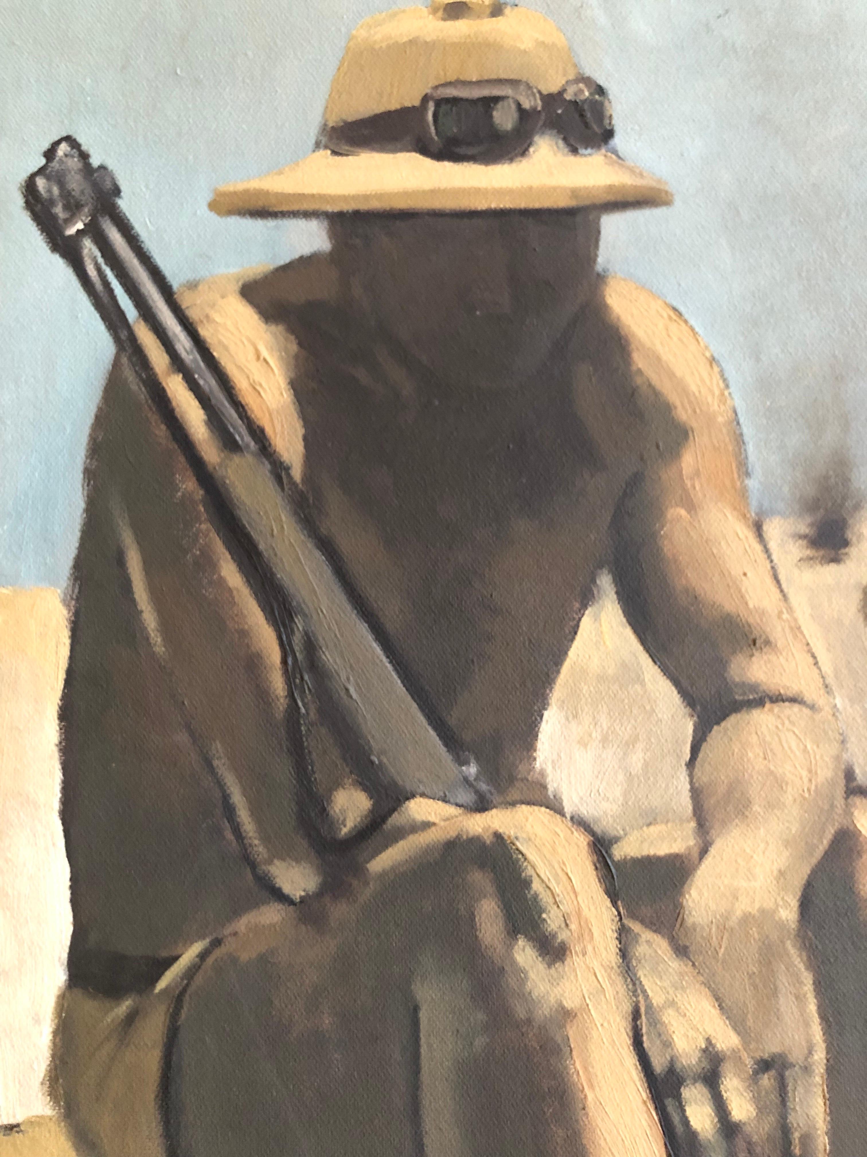 Soldati ed un Contadino Boccasile 1978 Set di Due Dipinti Figurativi Italiani For Sale 6