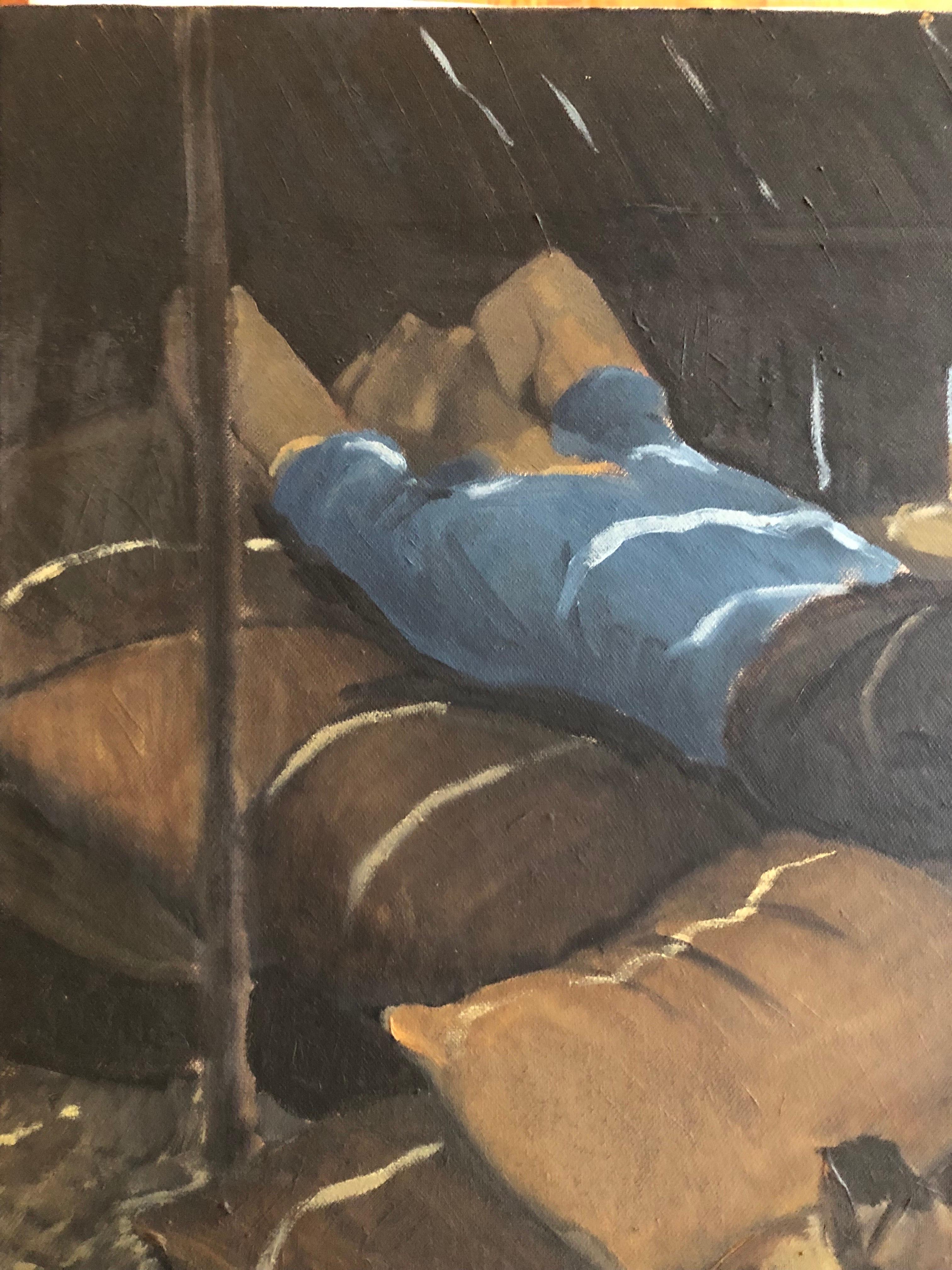 Soldati ed un Contadino Boccasile 1978 Set di Due Dipinti Figurativi Italiani For Sale 11