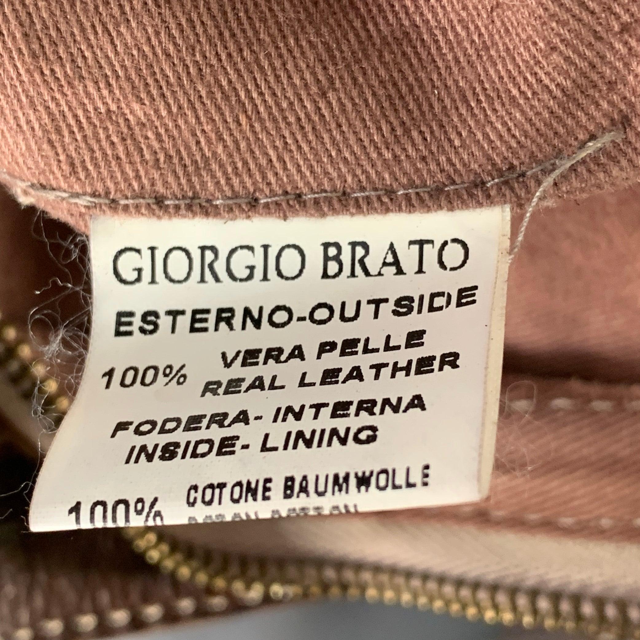 GIORGIO BRATO Brown Woven Leather Tote Handbag For Sale 6