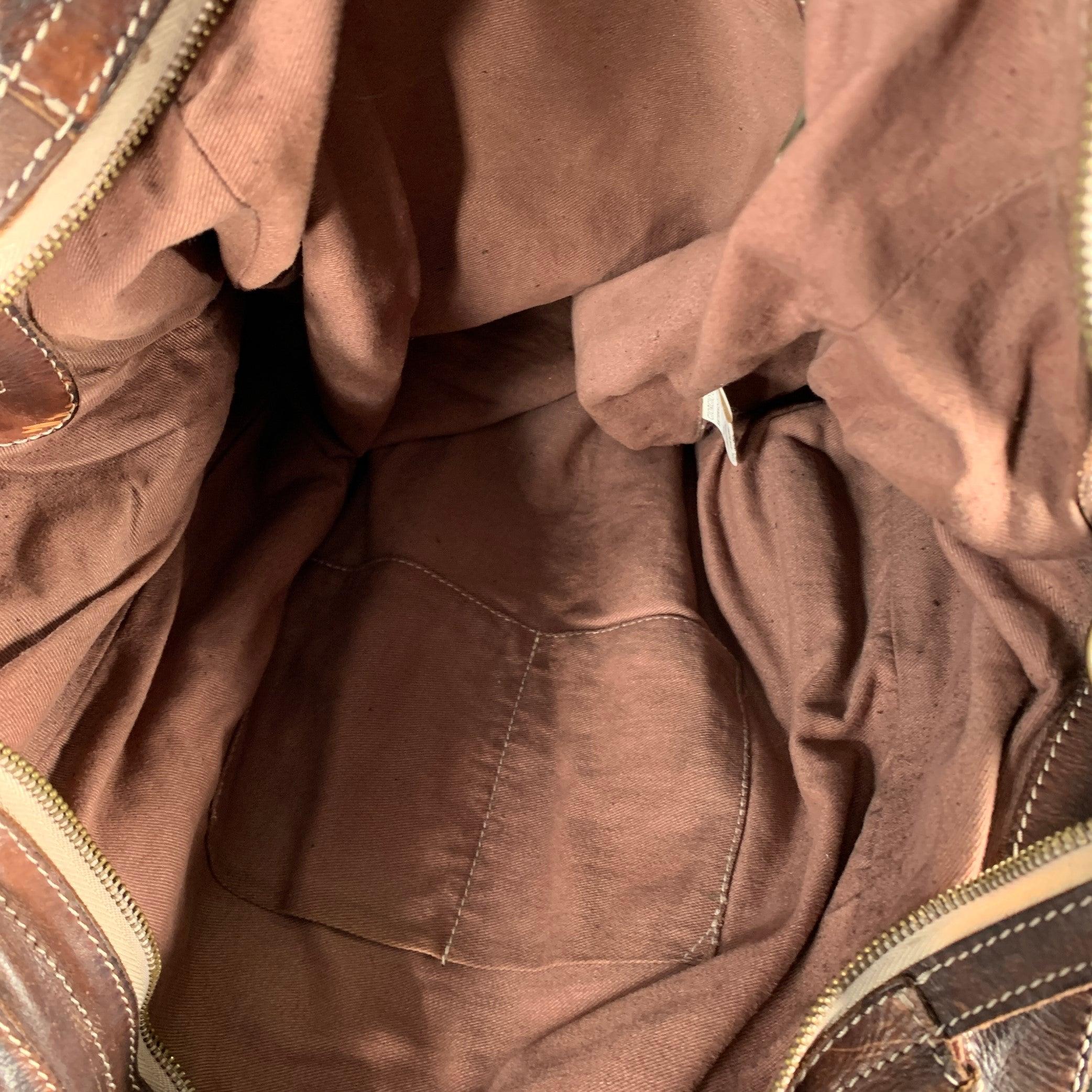 GIORGIO BRATO Brown Woven Leather Tote Handbag For Sale 5