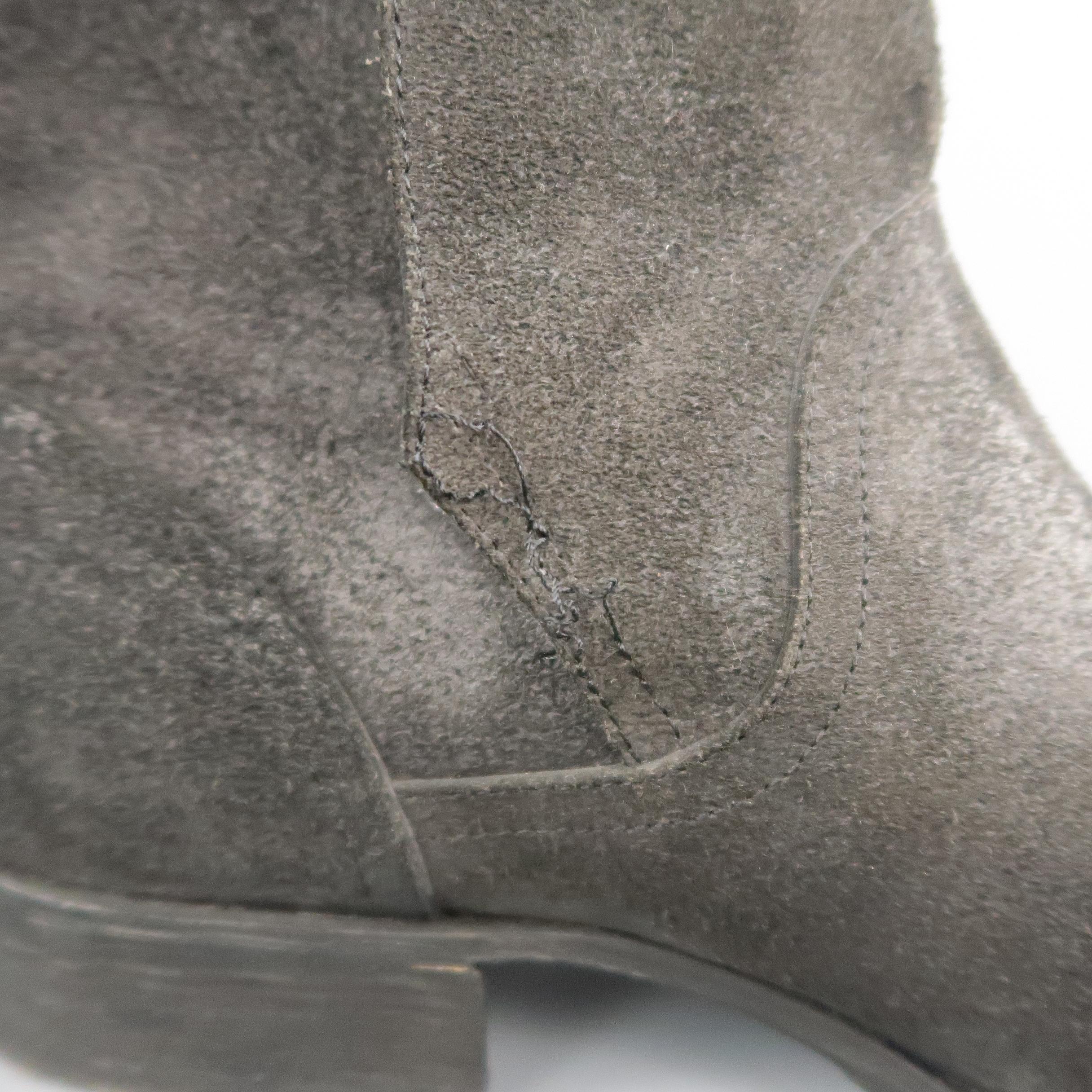 GIORGIO BRATO Size 11 Black Distressed Textured Suede Ankle Boots 1
