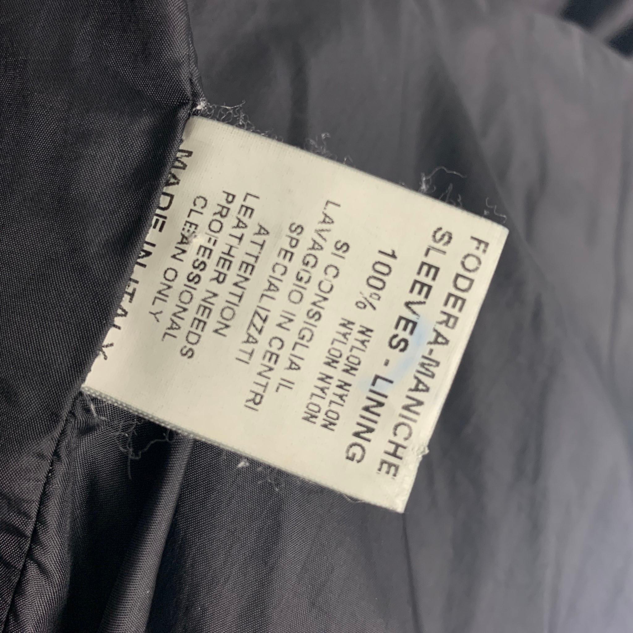 GIORGIO BRATO Size 42 Black Leather Zip Up Jacket 1