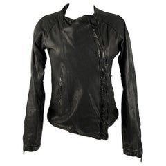 GIORGIO BRATO Taglia 6 Giacca in pelle nera con zip (Outdoor)