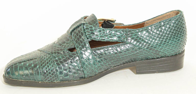 Giorgio Brutini Dark Green Genuine Snake and Leather Buckled  display picture 2