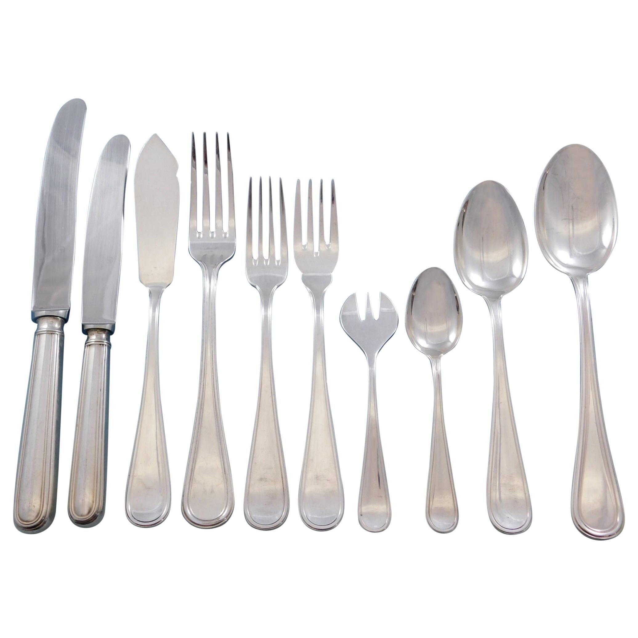 Giorgio by Pampaloni Italy Sterling Silver Silverware Set Service 138 Pieces For Sale