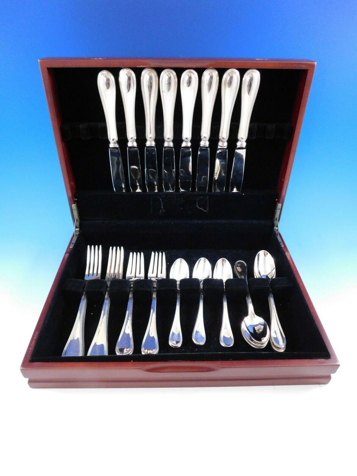 Continental size Giorgio by Wallace Italy sterling silver flatware set, 40 pieces. This set includes:

8 continental size knives, 9 7/8