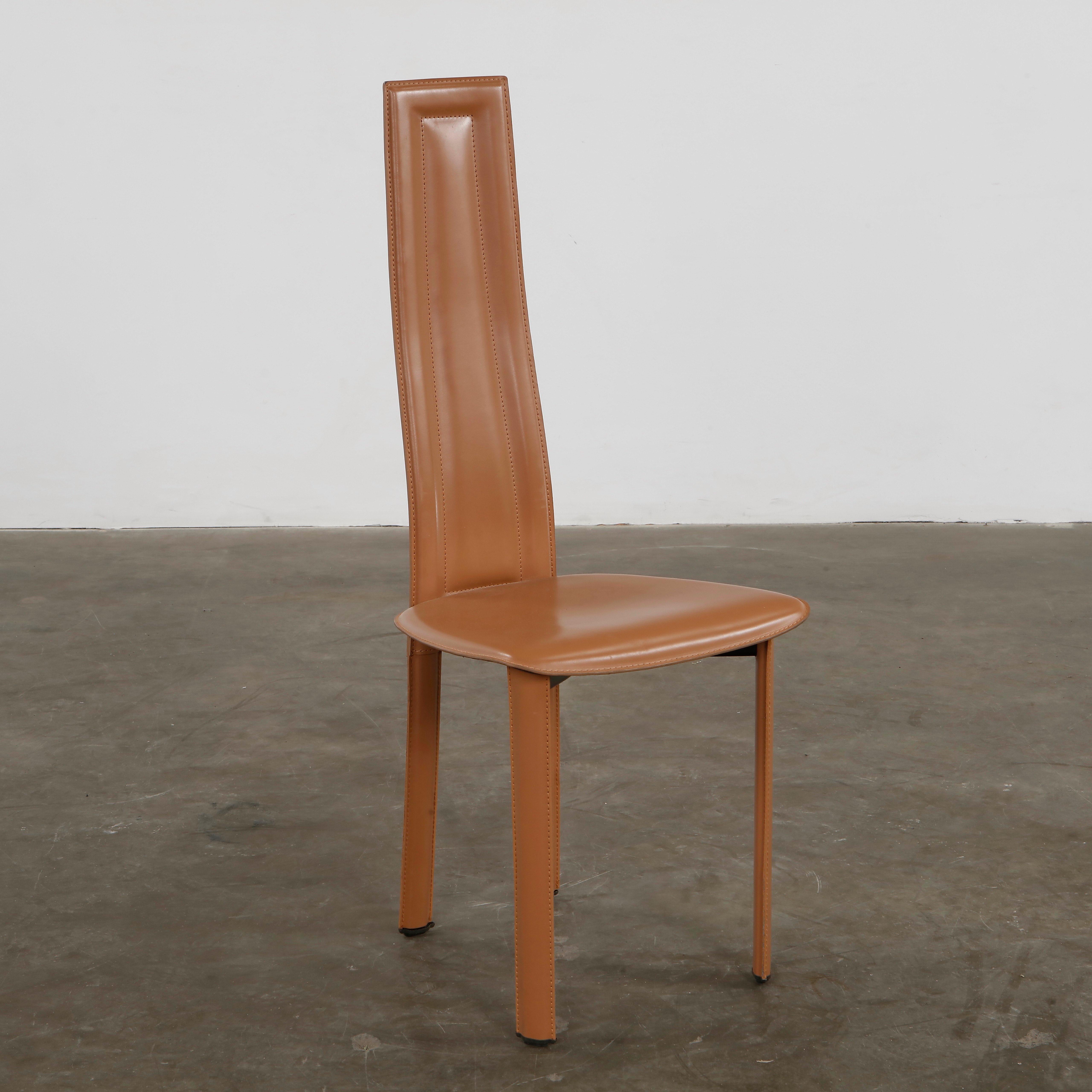 Giorgio Cattelan for Cattelan, Set Of Six  High Back Dining Room Chairs, 1980s For Sale 3