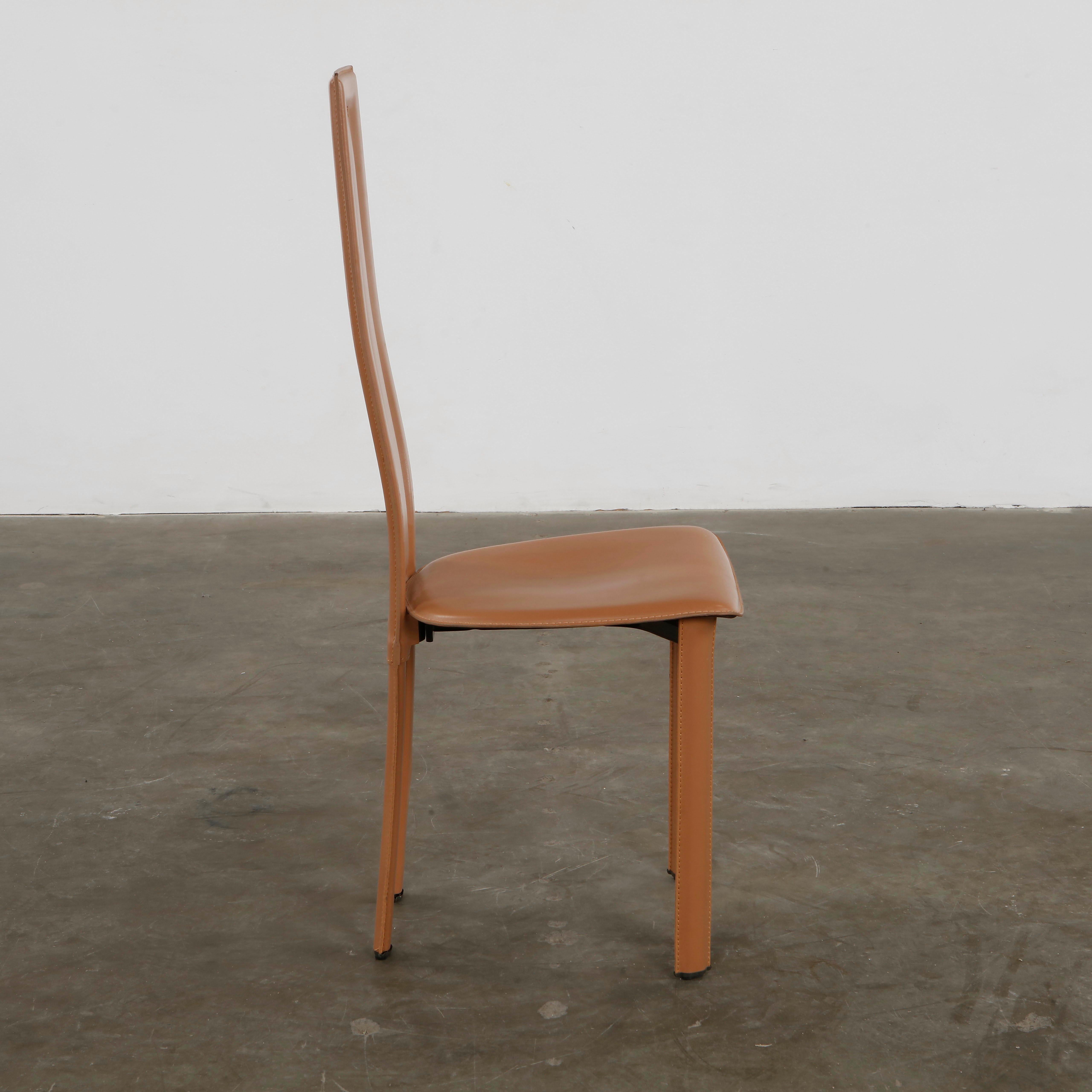 Giorgio Cattelan for Cattelan, Set Of Six  High Back Dining Room Chairs, 1980s For Sale 4