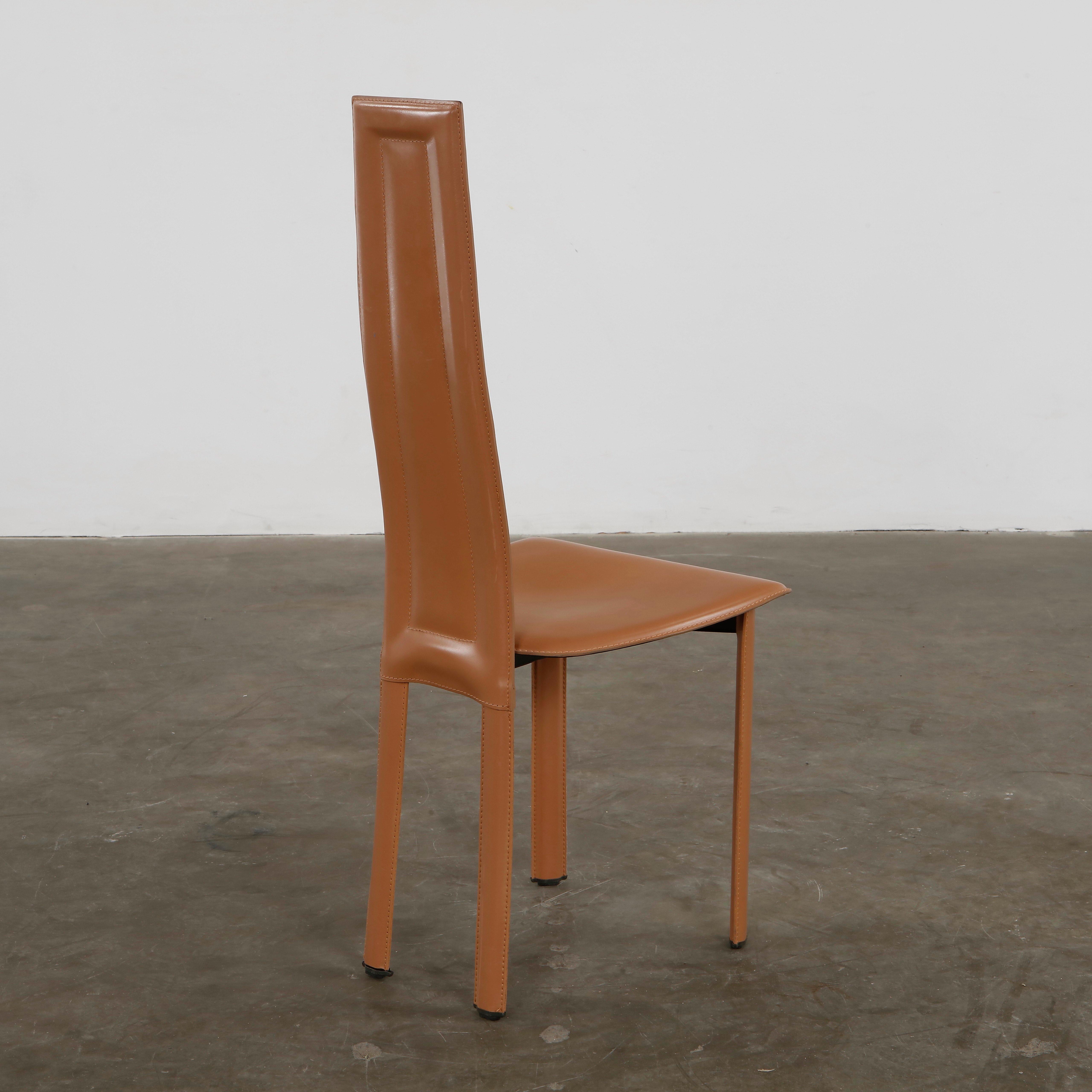 Giorgio Cattelan for Cattelan, Set Of Six  High Back Dining Room Chairs, 1980s For Sale 5