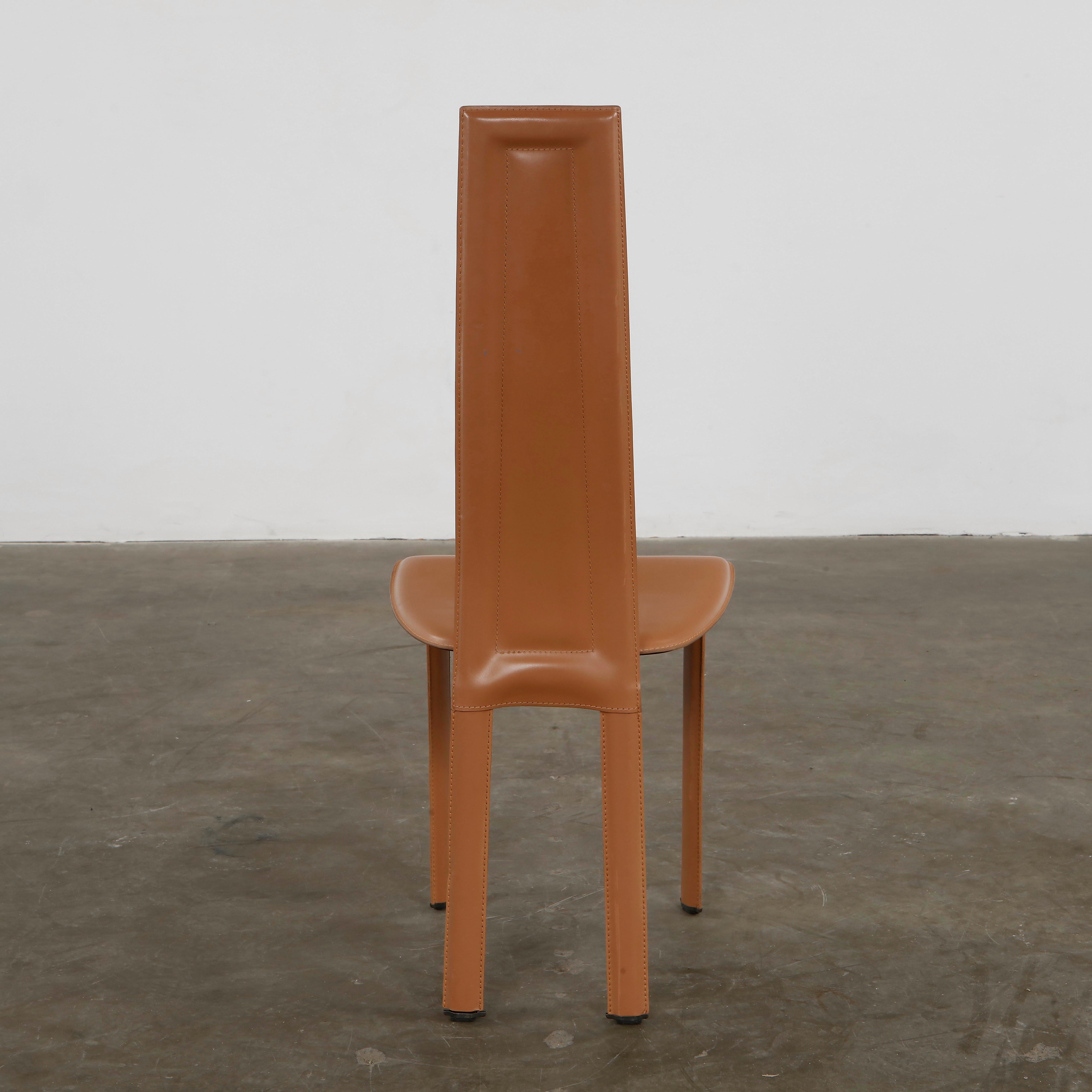 Giorgio Cattelan for Cattelan, Set Of Six  High Back Dining Room Chairs, 1980s For Sale 6