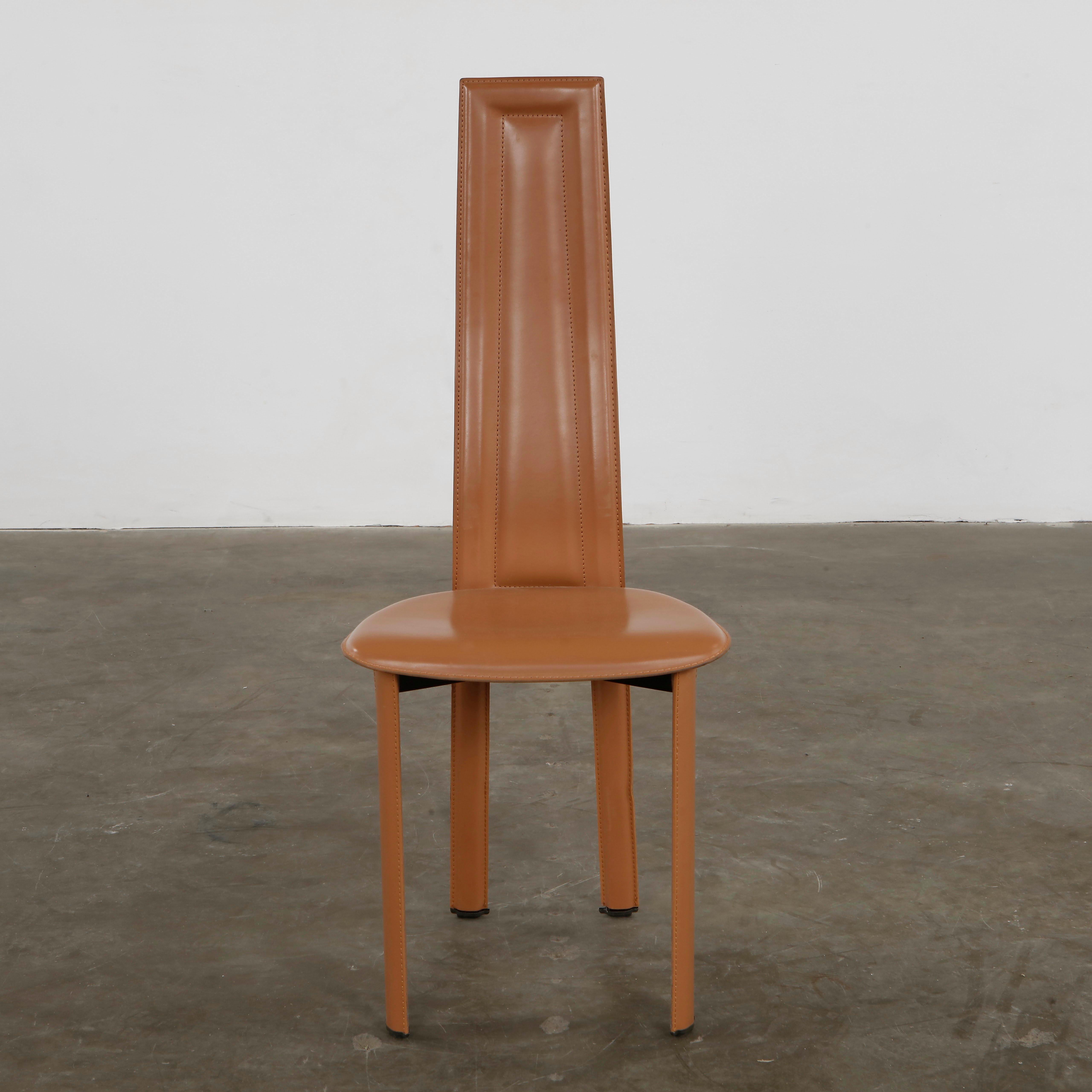 Giorgio Cattelan for Cattelan, Set Of Six  High Back Dining Room Chairs, 1980s For Sale 2