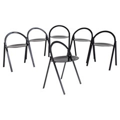 Giorgio Cattelan per Cidue Sedie Foldes rotonde nere, set di 6