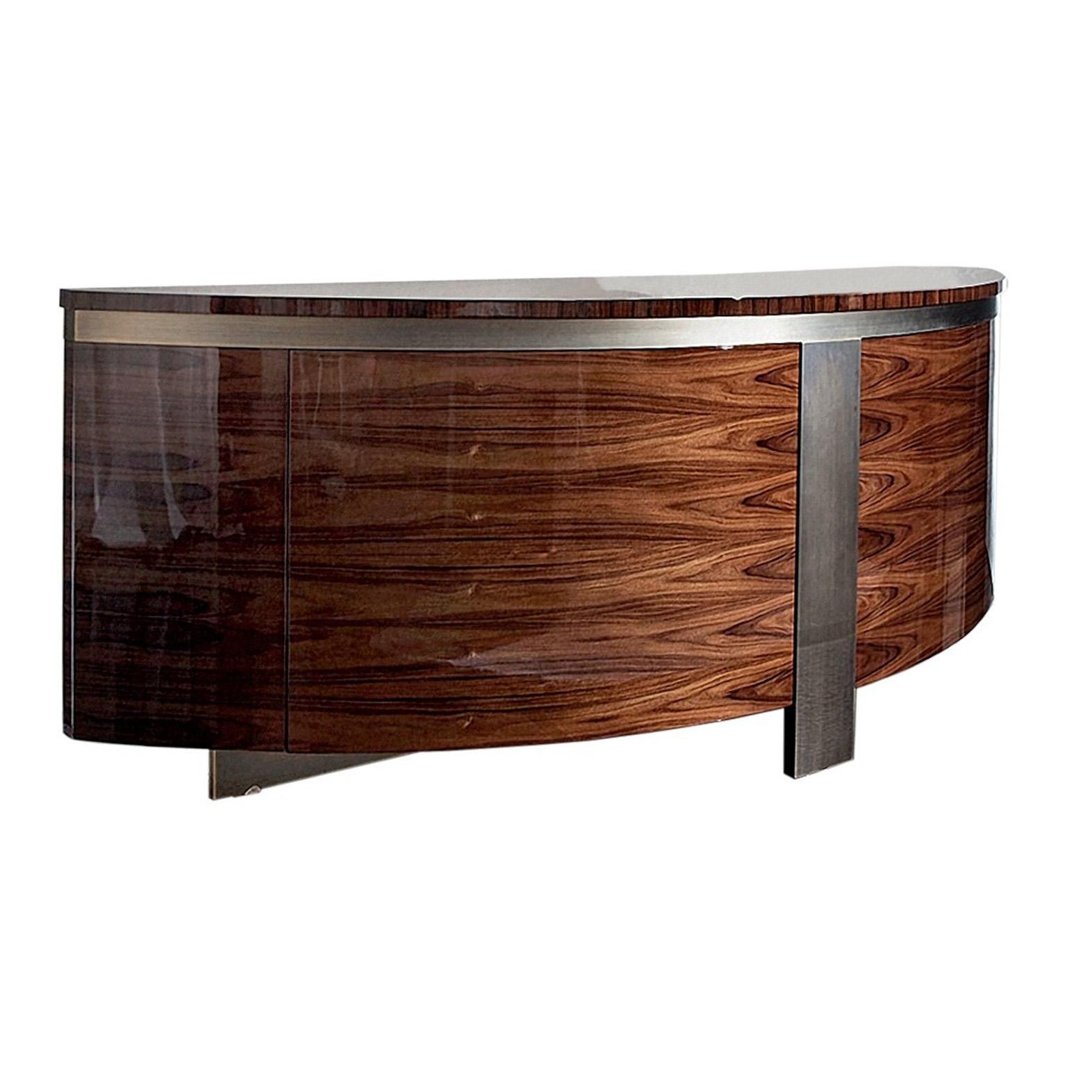 'Giorgio Collection' Brazilian Rosewood Curve High Gloss Buffet Sideboard For Sale