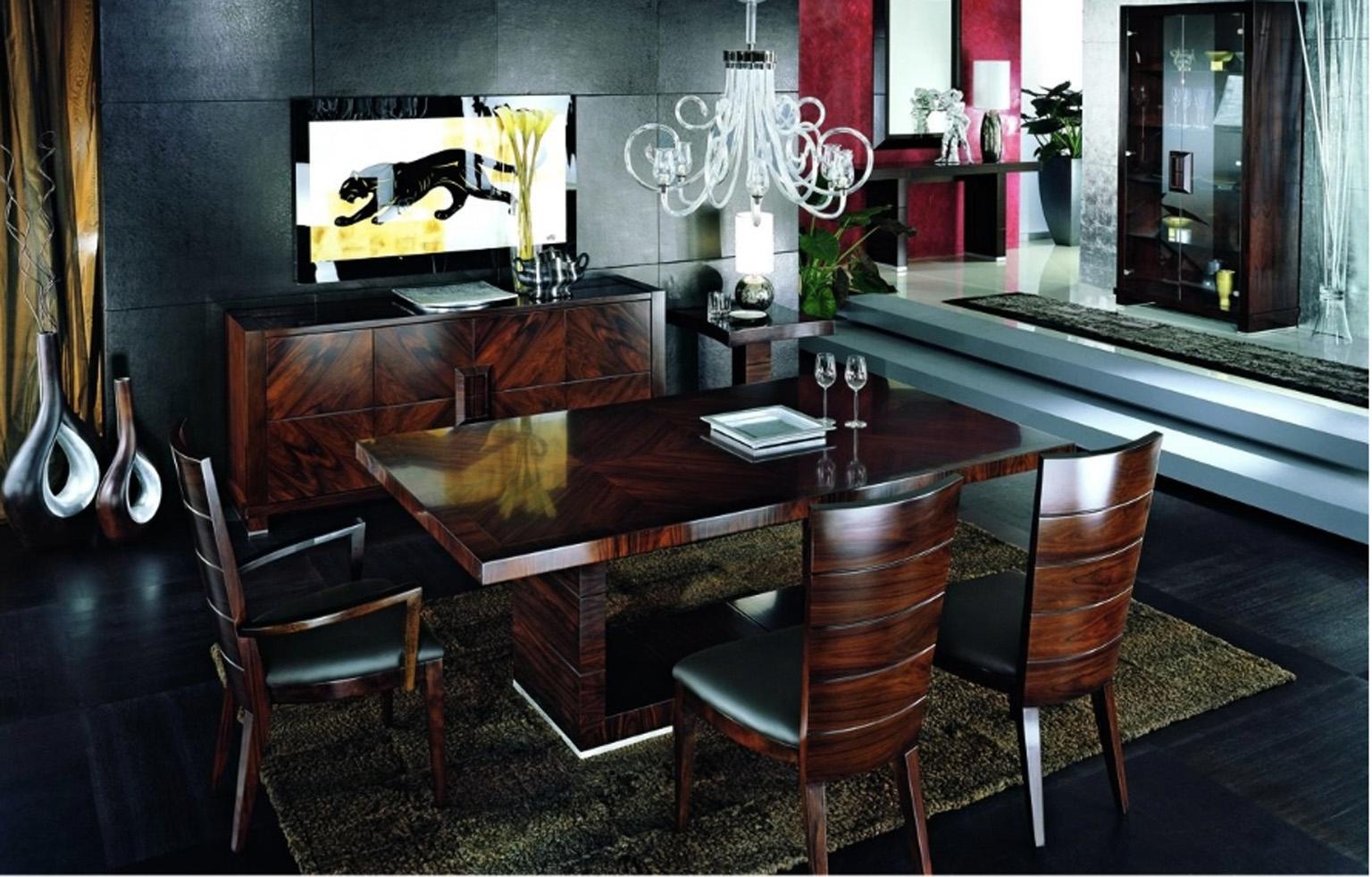 italien Table de salle à manger en bois de rose brésilien de la collection Giorgio en finition satinée en vente