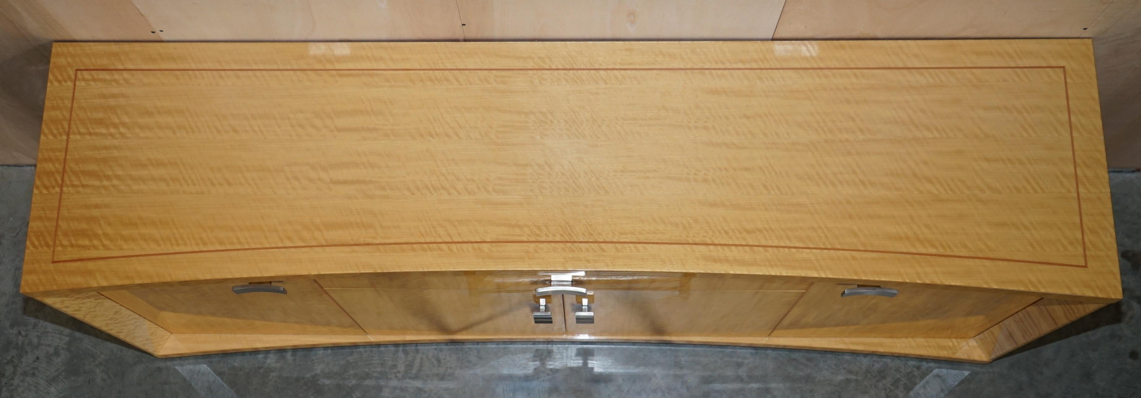 Giorgio Collection Burr Satinwood & Chrome Sideboard Drawers Suite 4