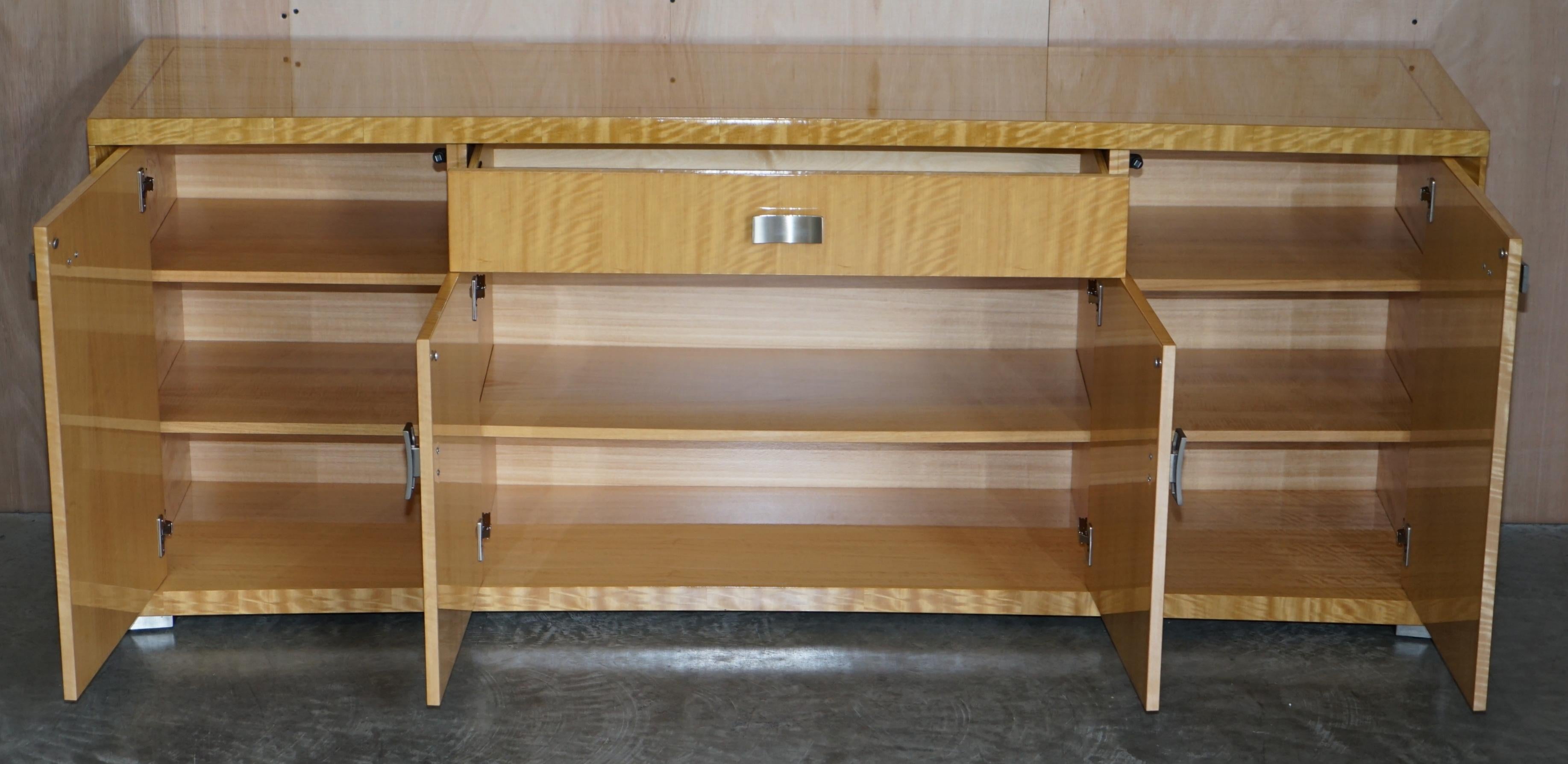 Giorgio Collection Burr Satinwood & Chrome Sideboard Drawers Suite 10