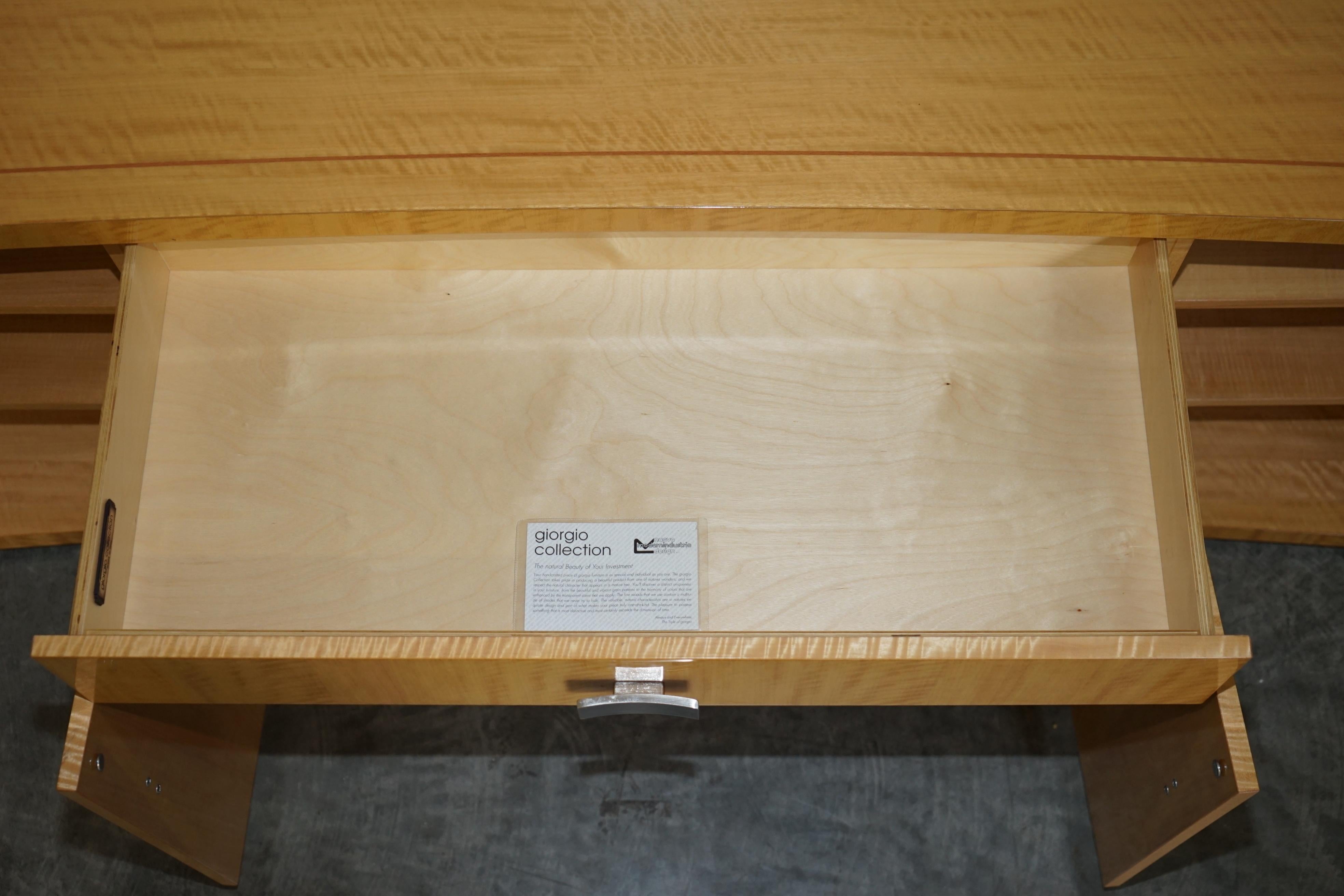 Giorgio Collection Burr Satinwood & Chrome Sideboard Drawers Suite 13