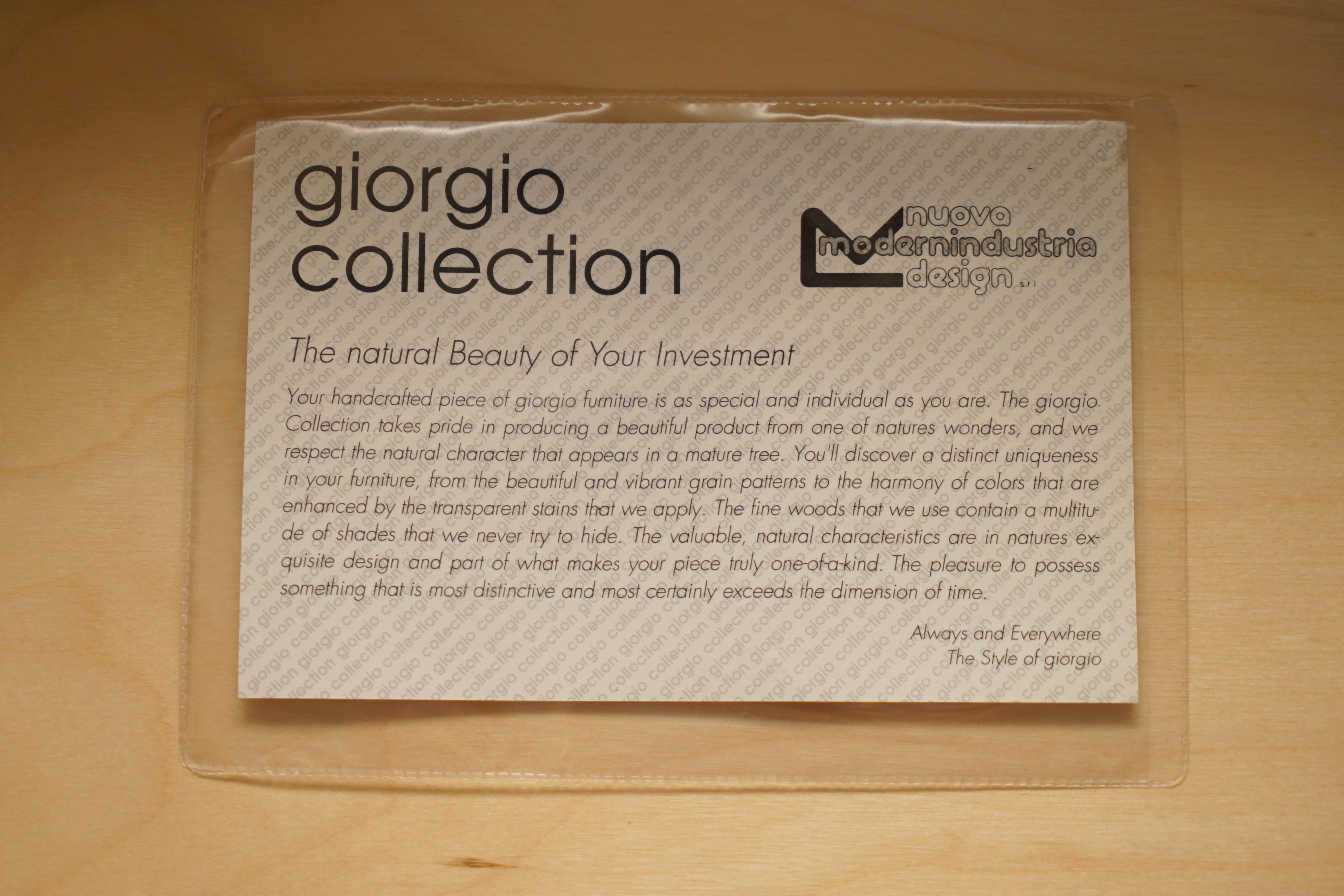 Mid-Century Modern Giorgio Collection Burr Satinwood & Chrome Sideboard Drawers Suite