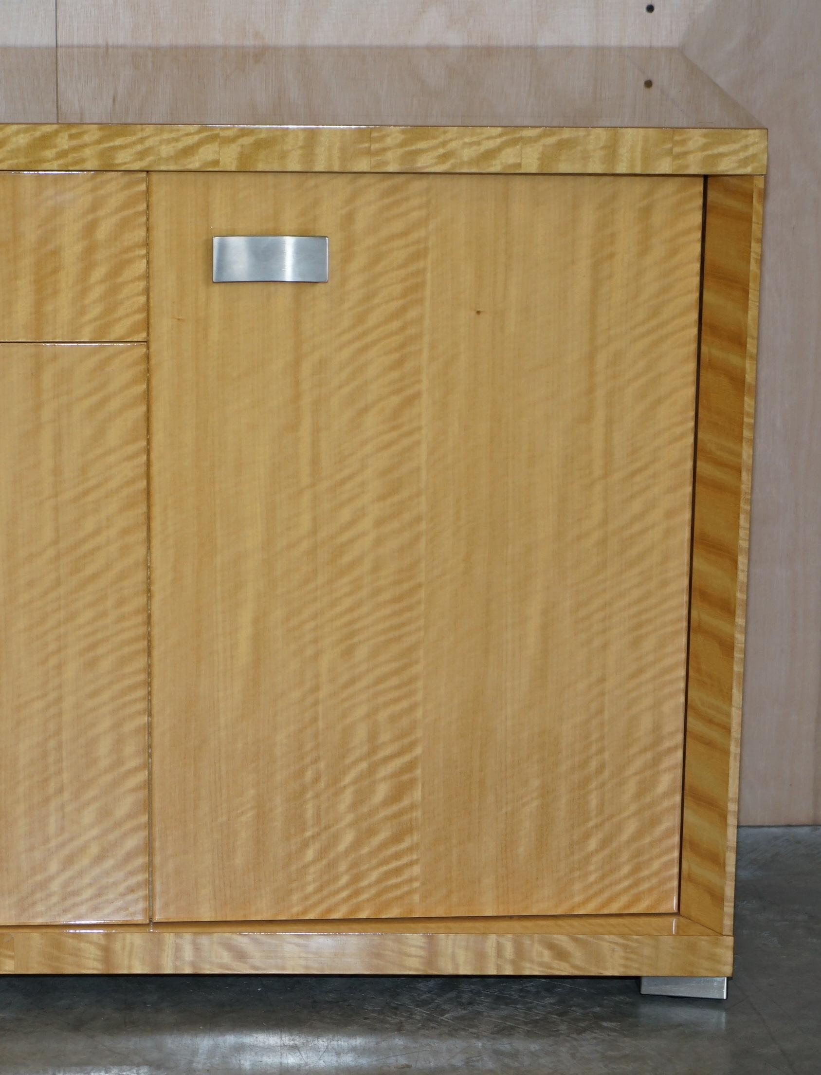 Giorgio Collection Burr Satinwood & Chrome Sideboard Drawers Suite 1