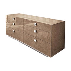 Giorgio Collection Champagne Bird's-Eye Maple Wood Dresser in High Gloss Finish