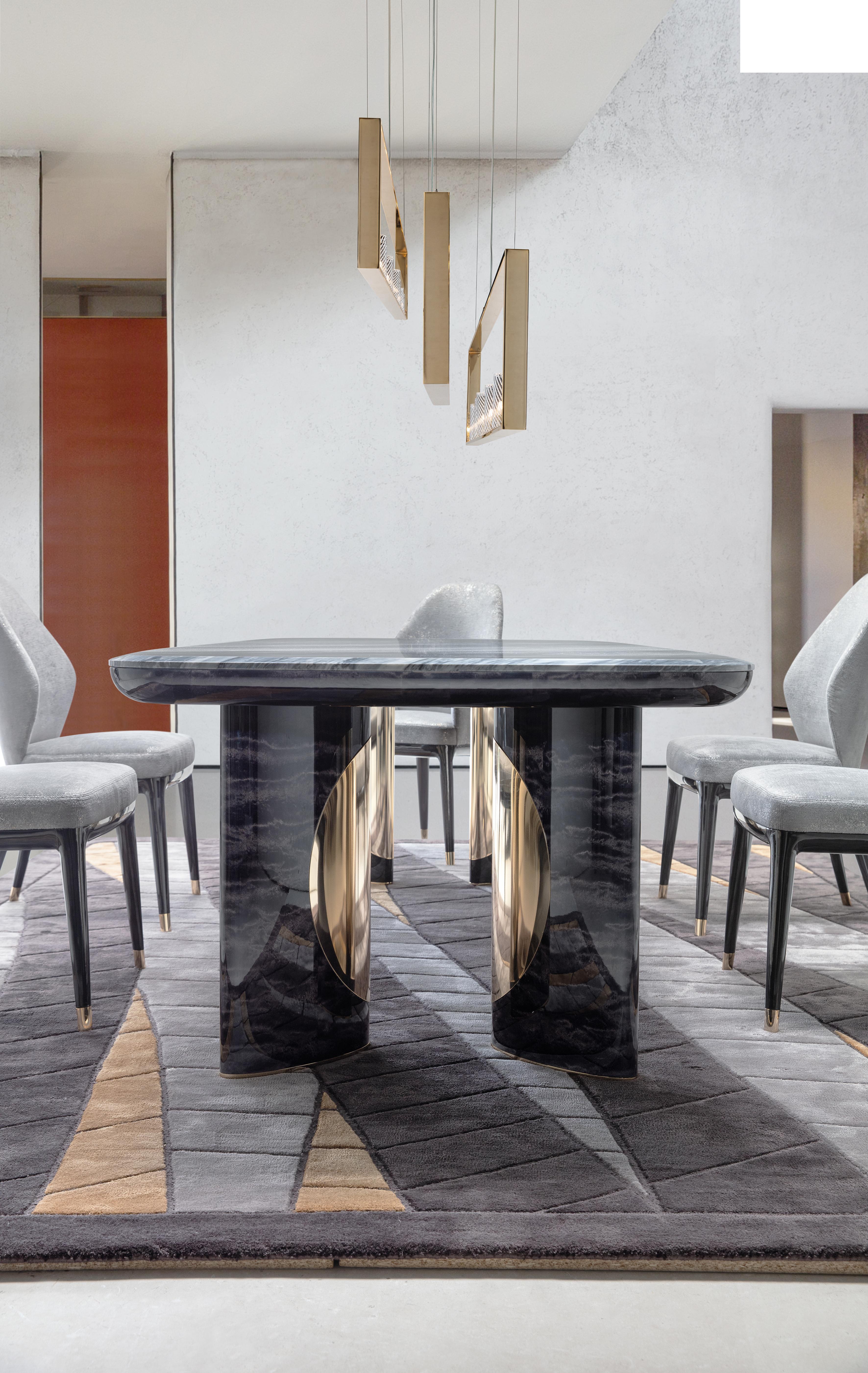 Hand-Crafted Giorgio Collection Charisma Italian Marble Dining table For Sale