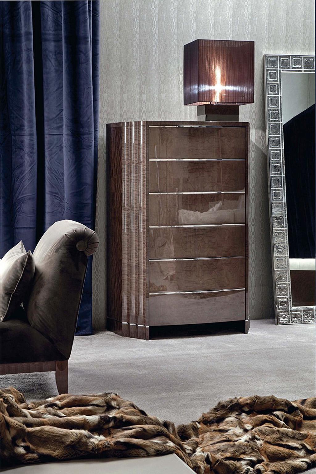 Giorgio Collection Cómoda Japonesa Tamos Madera Burl Italiano en venta