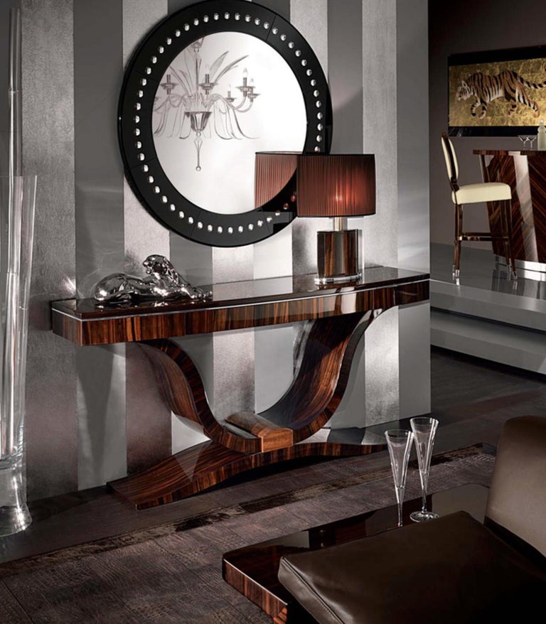Collection' Ebony Macassar High Gloss Italian Art Deco Console